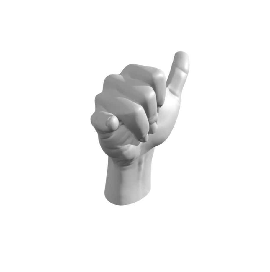 The shaka sign - hand hang loose - Yo Brother 3D print model_2