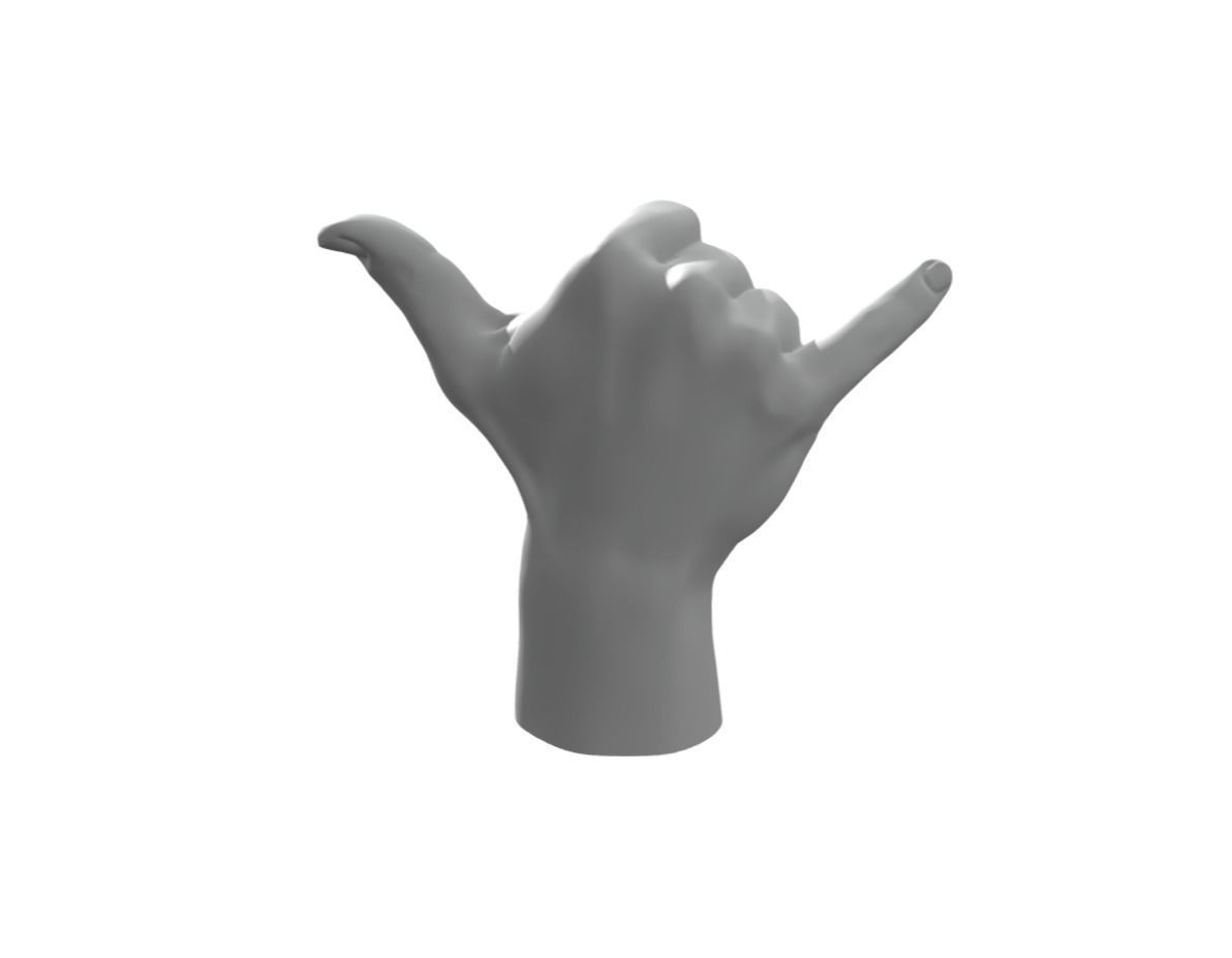 The shaka sign - hand hang loose - Yo Brother 3D print model_1