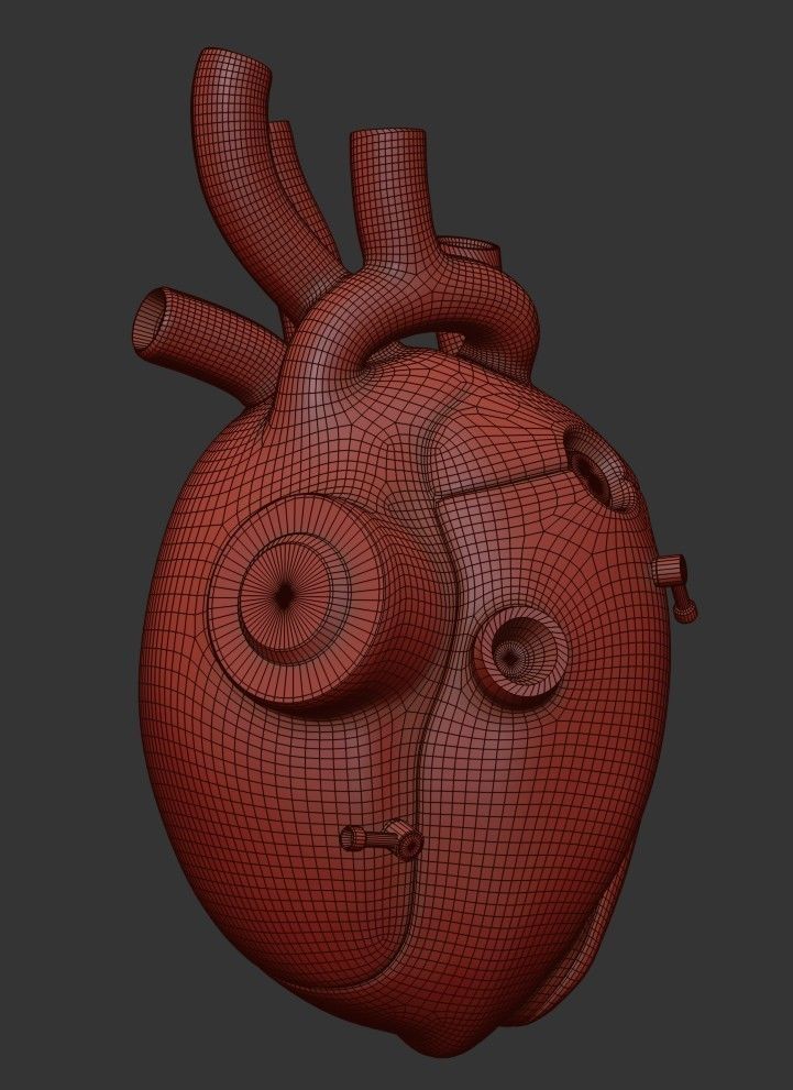 Sci-fi Steel Heart Low-poly 3D model_18