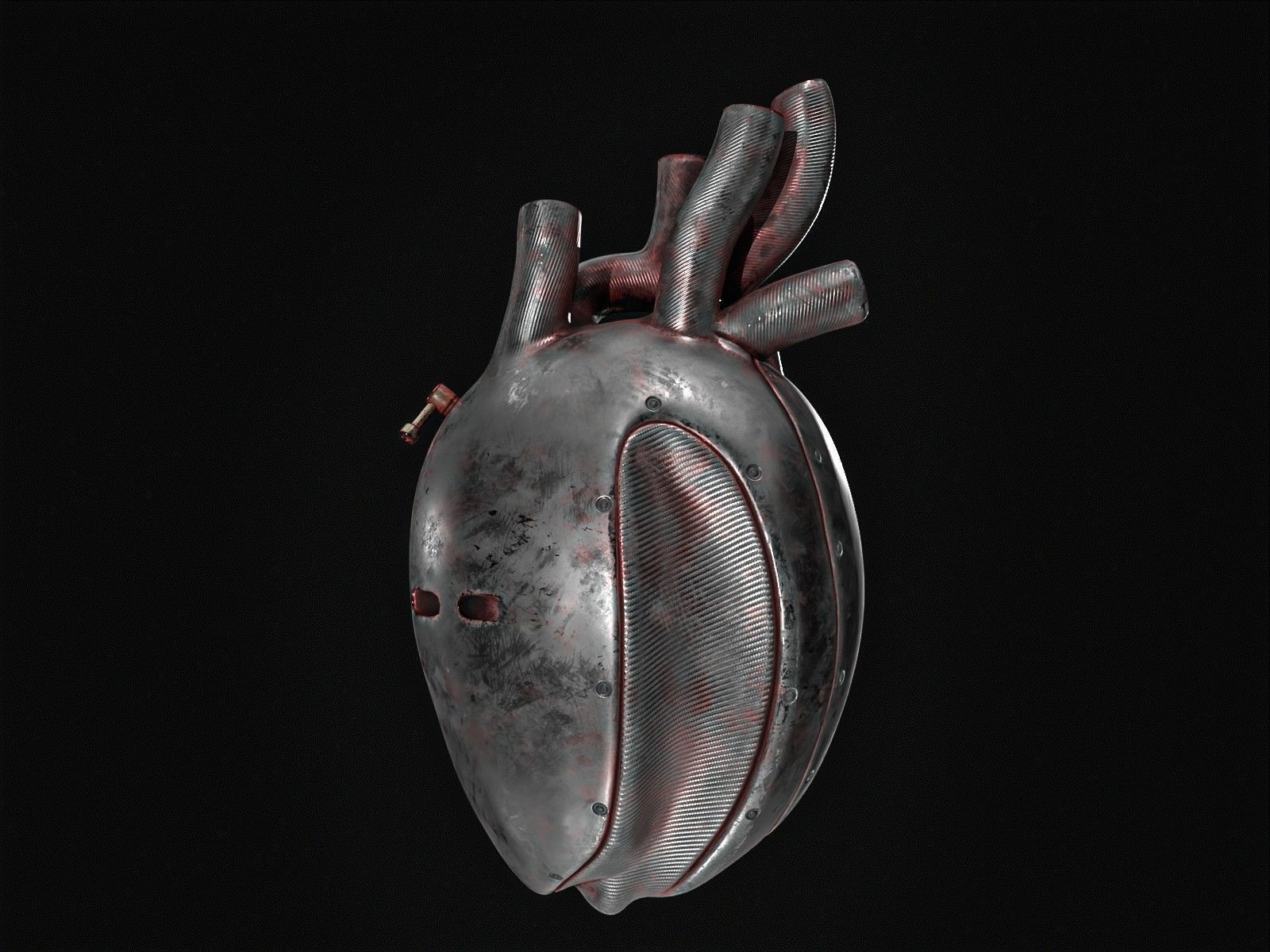 Sci-fi Steel Heart Low-poly 3D model_5