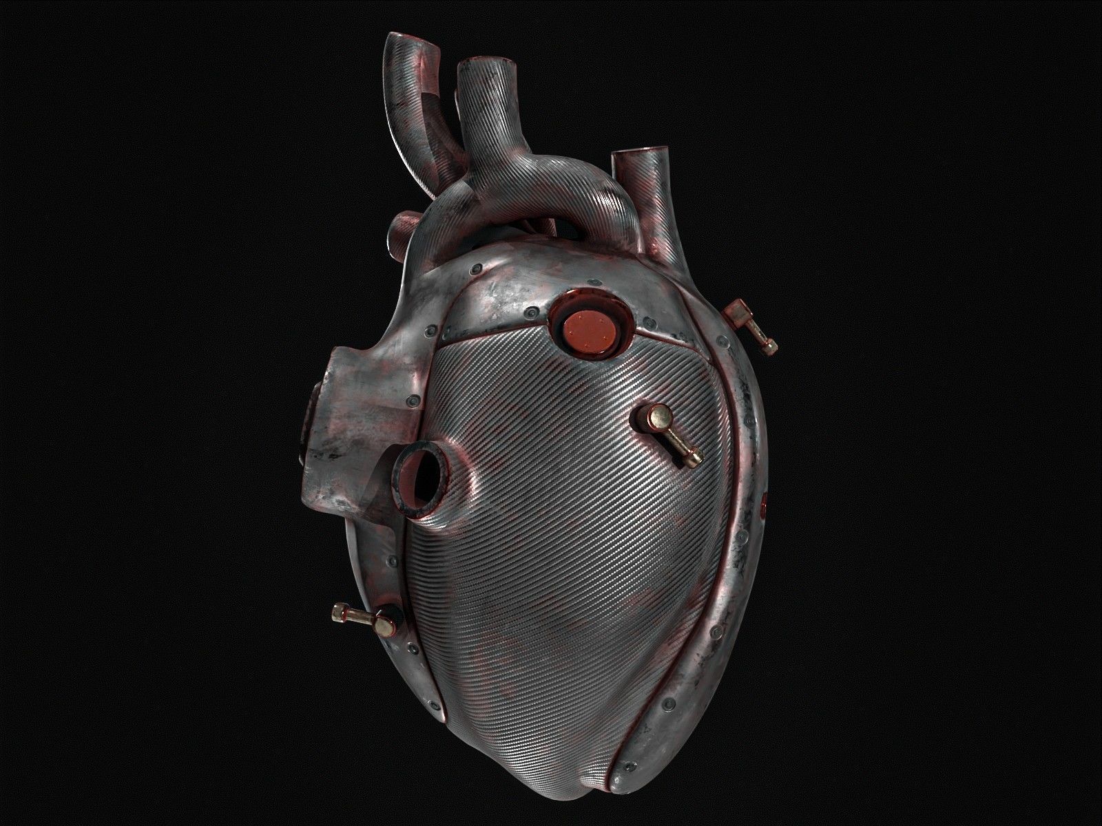Sci-fi Steel Heart Low-poly 3D model_11