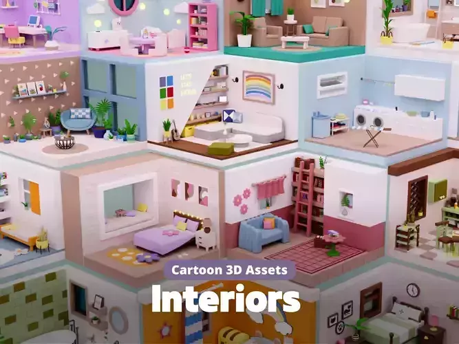 Cozy Cartoon Rooms Interior