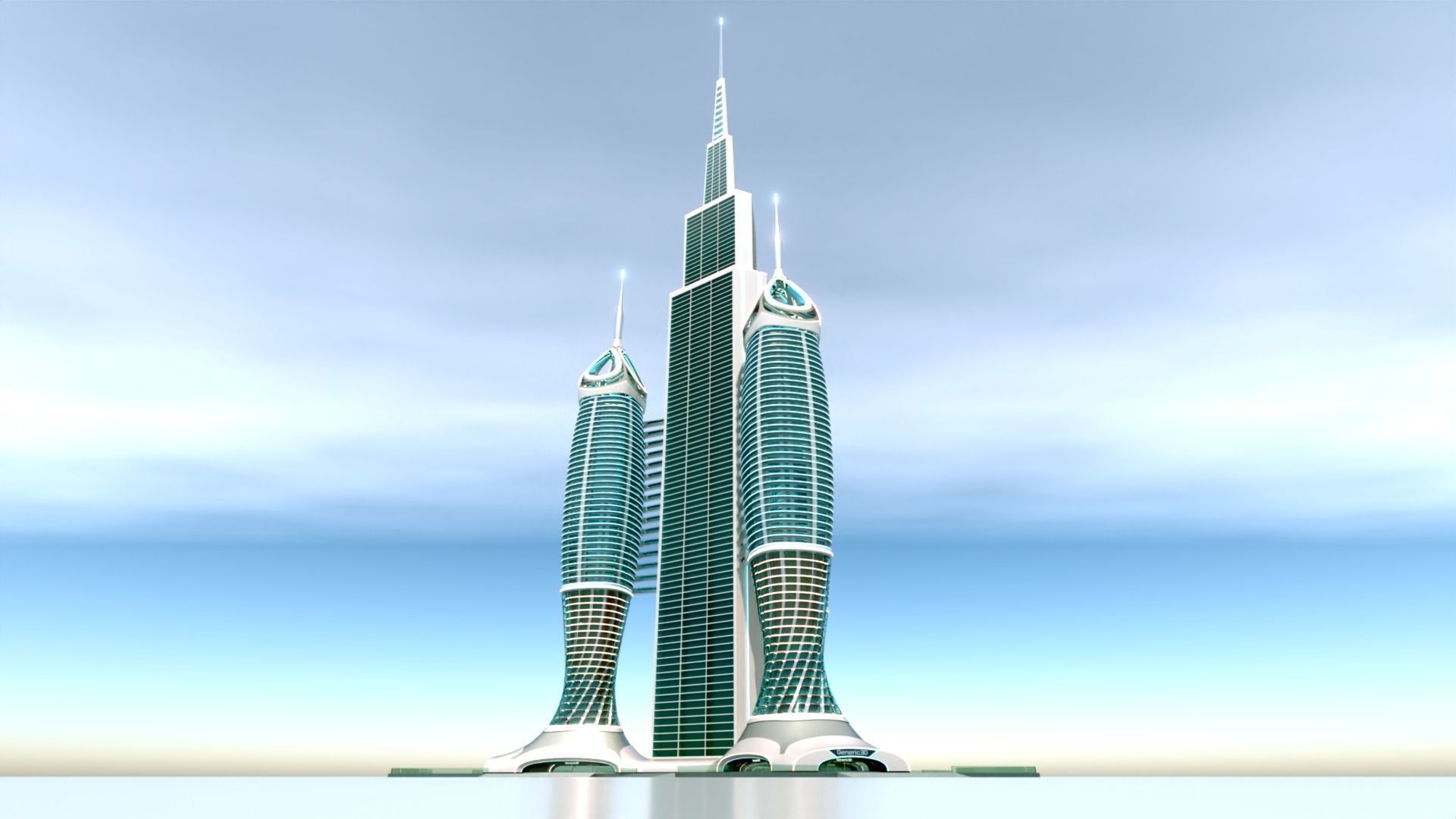 Futuristic Building Concept V1-03 3D model_5