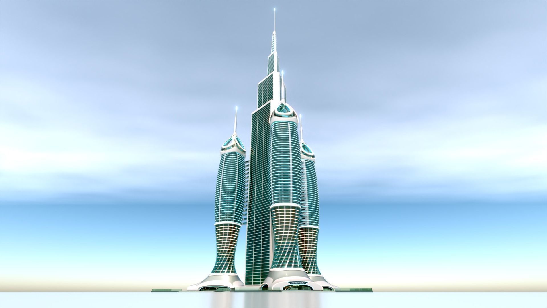 Futuristic Building Concept V1-03 3D model_1