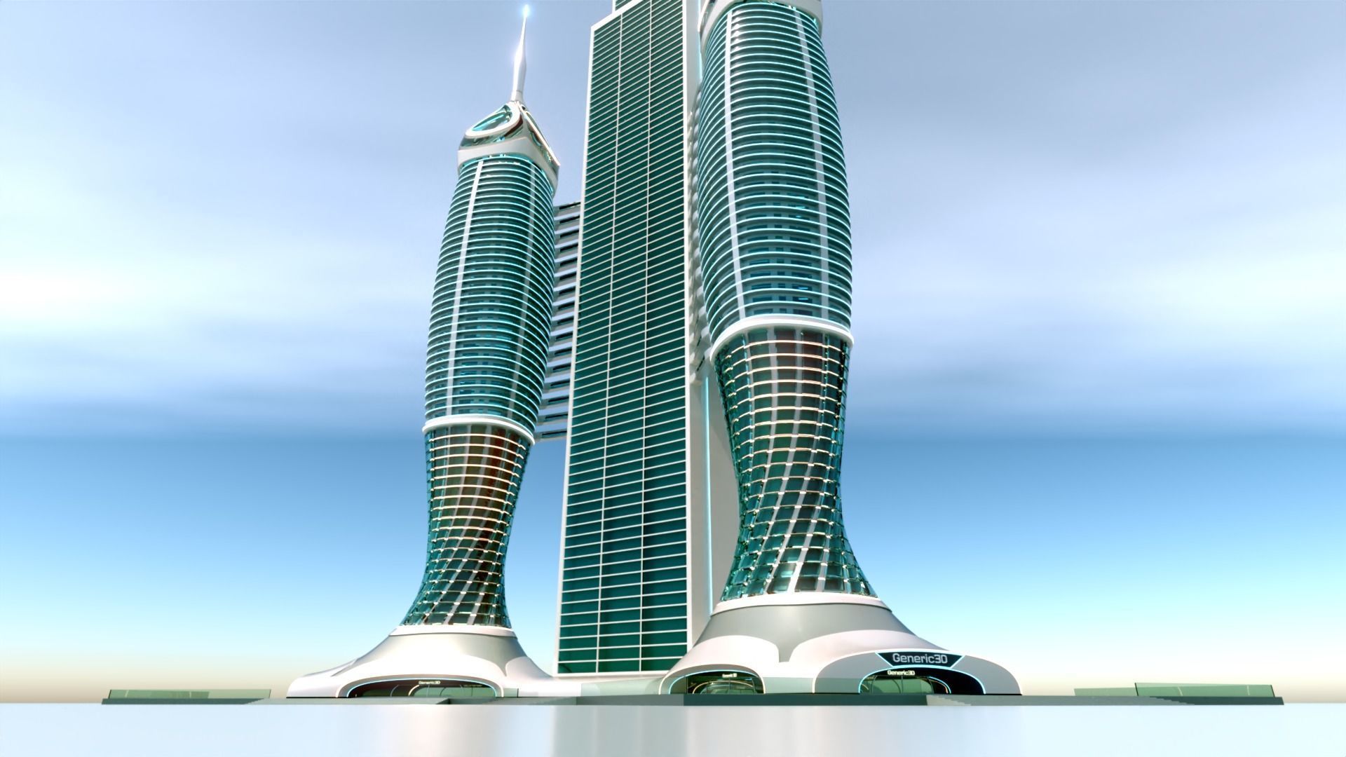 Futuristic Building Concept V1-03 3D model_7