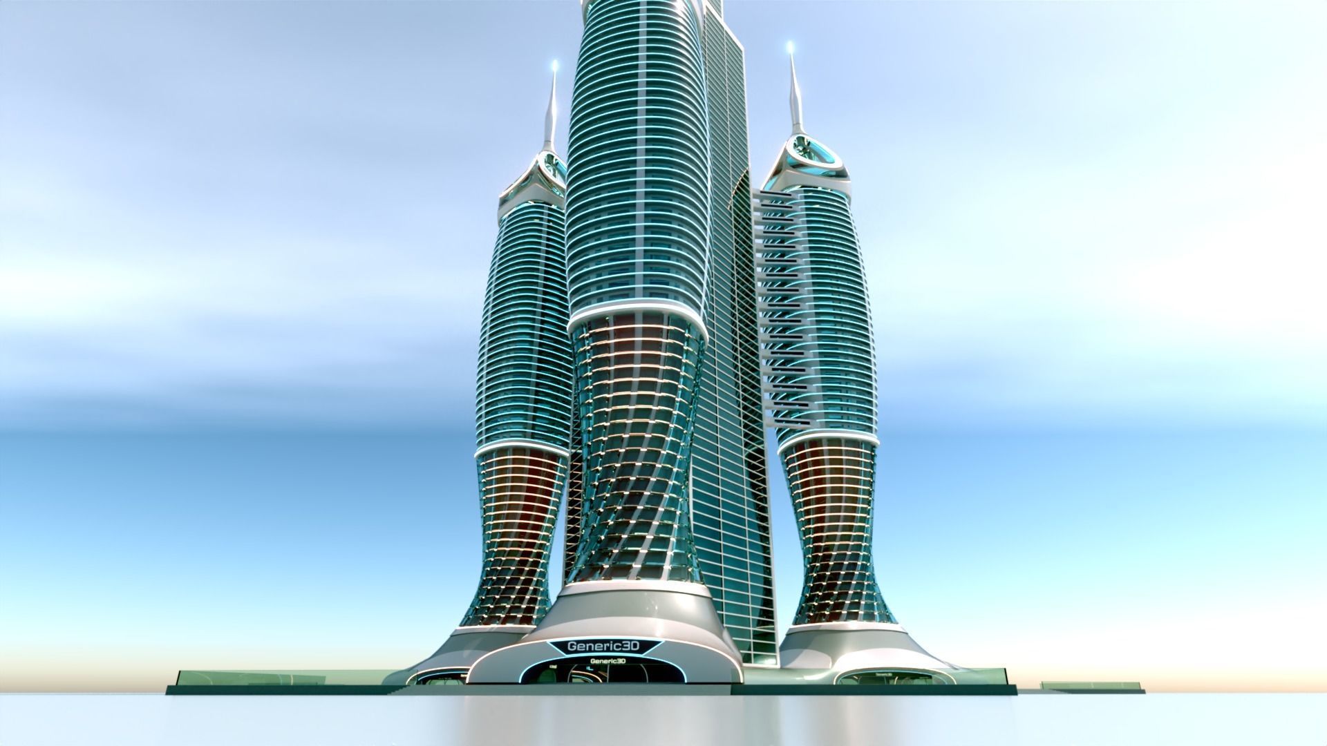 Futuristic Building Concept V1-03 3D model_6