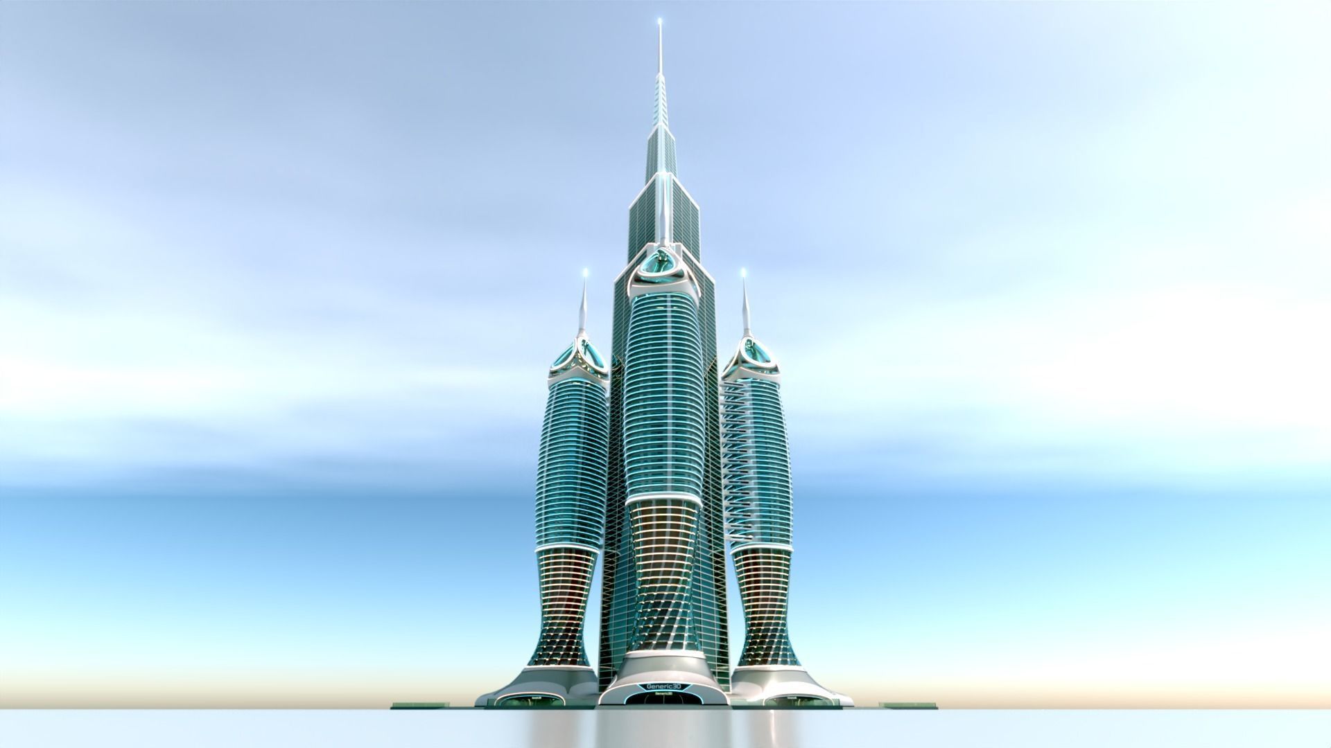 Futuristic Building Concept V1-03 3D model_4