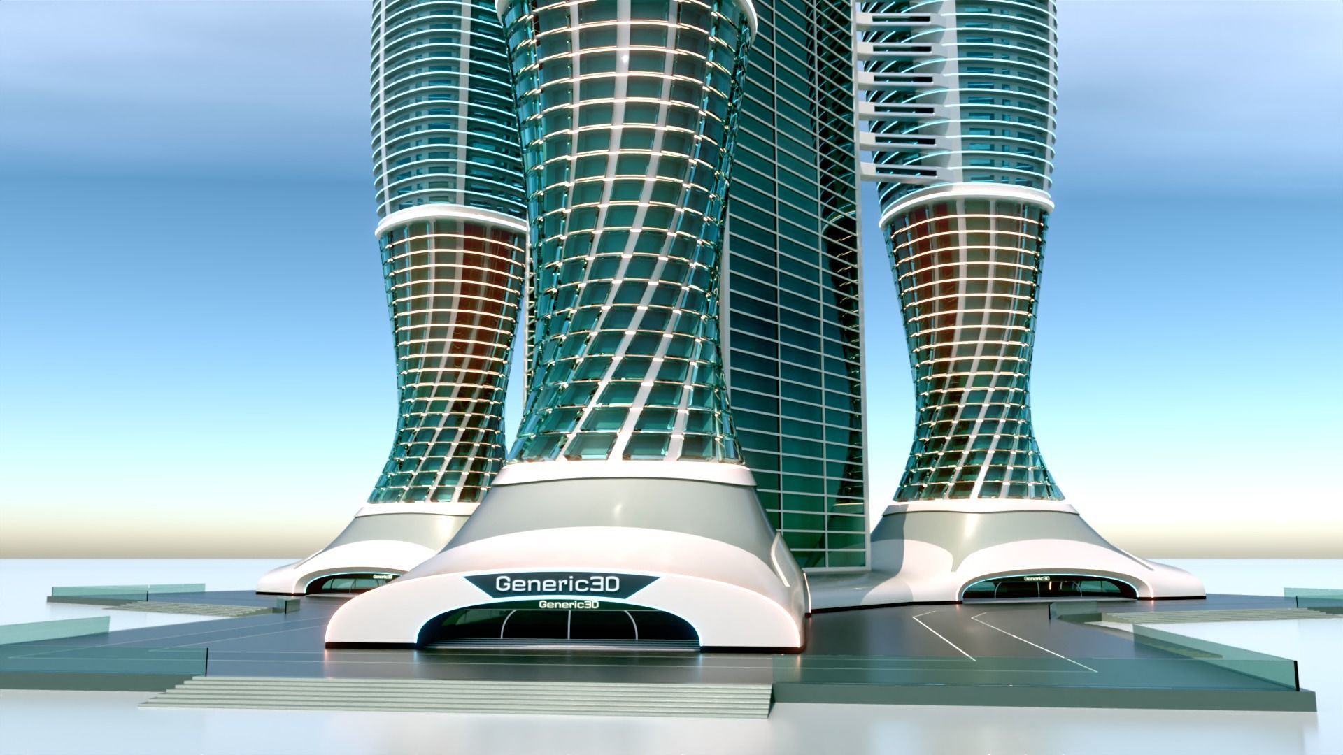 Futuristic Building Concept V1-03 3D model_12
