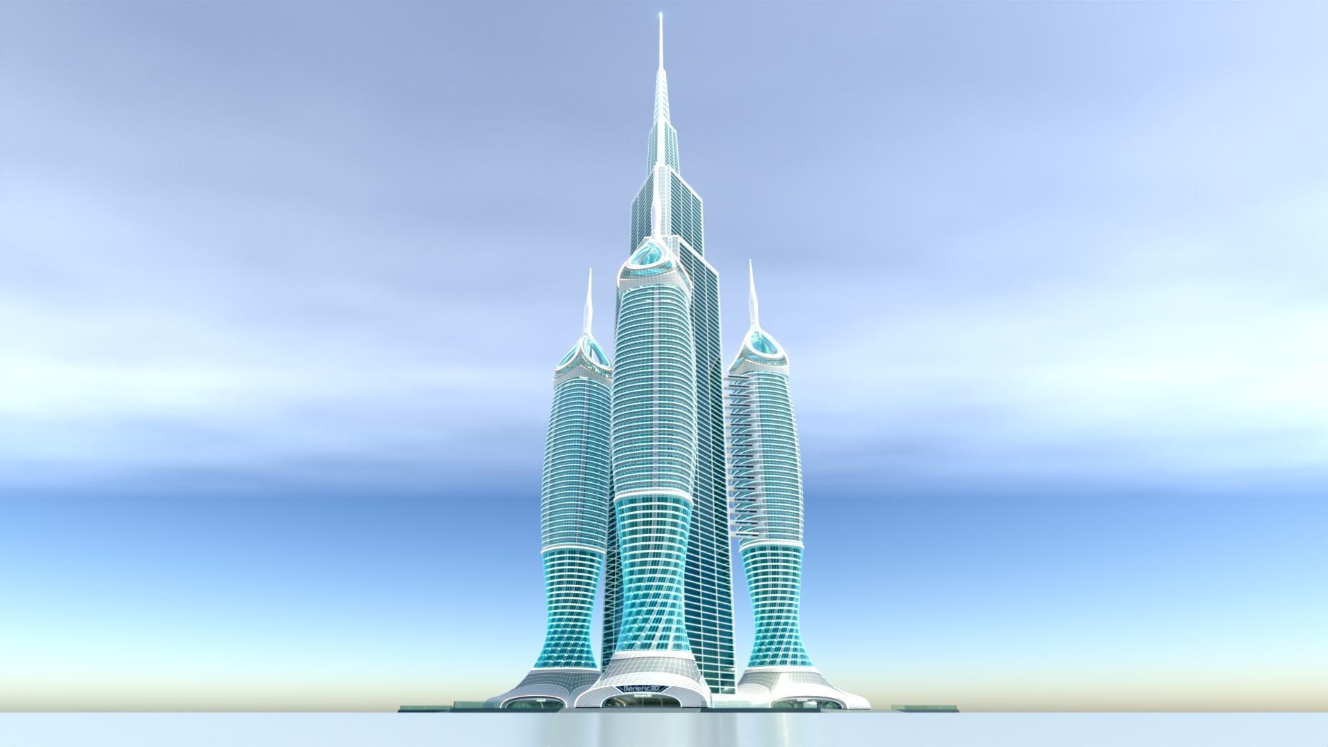 Futuristic Building Concept V1-03 3D model_23