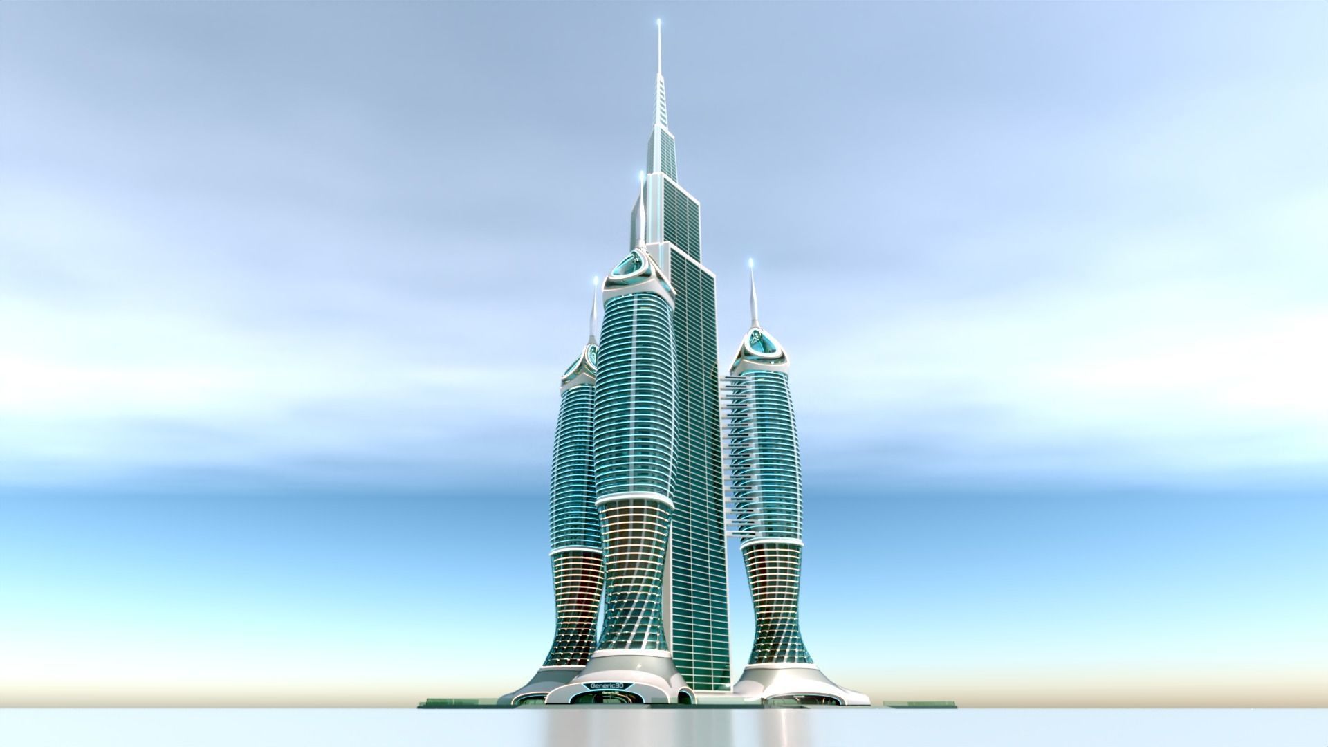 Futuristic Building Concept V1-03 3D model_2