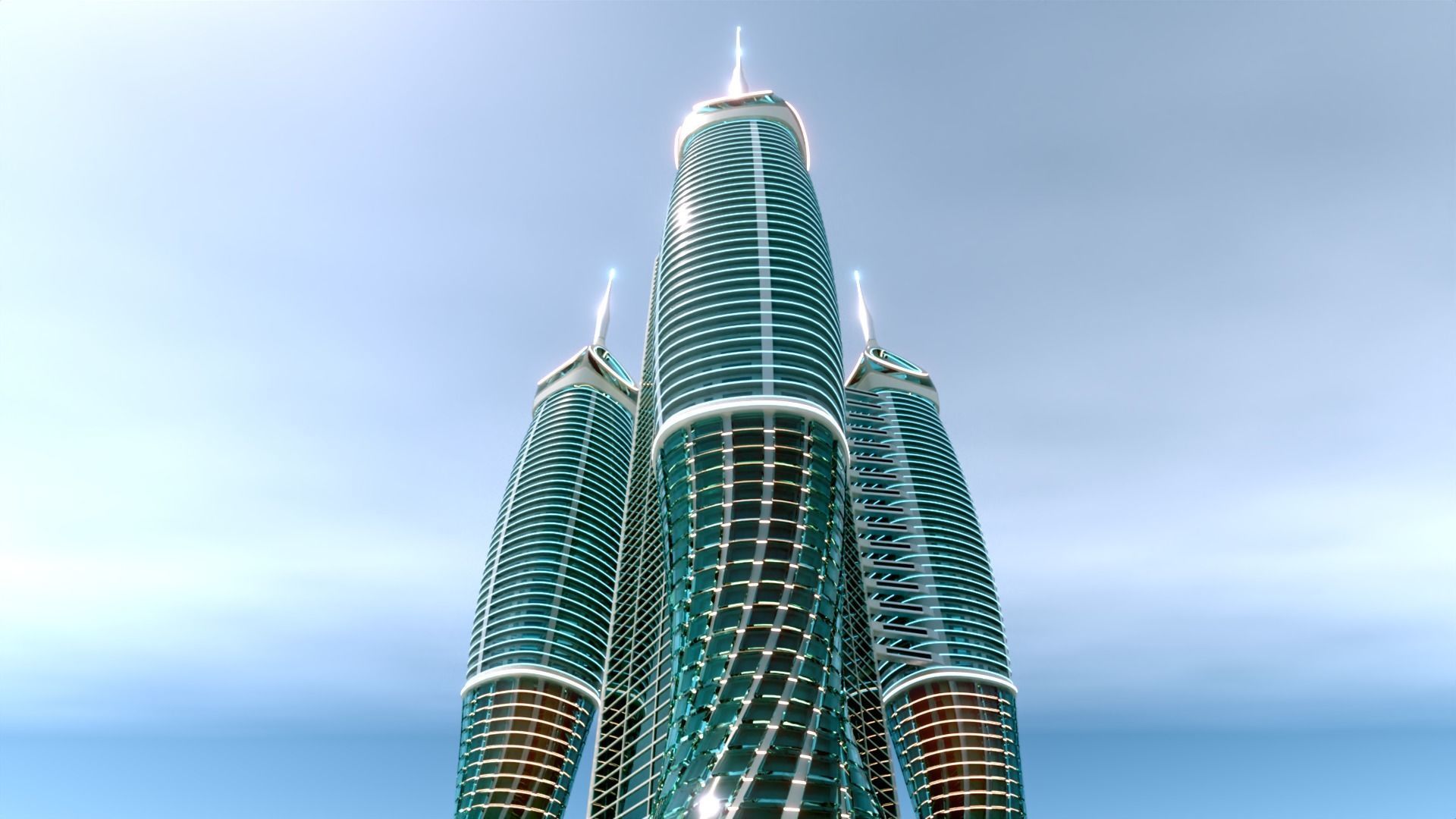 Futuristic Building Concept V1-03 3D model_10