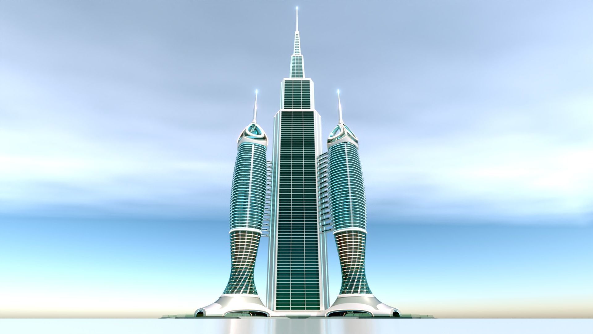 Futuristic Building Concept V1-03 3D model_3
