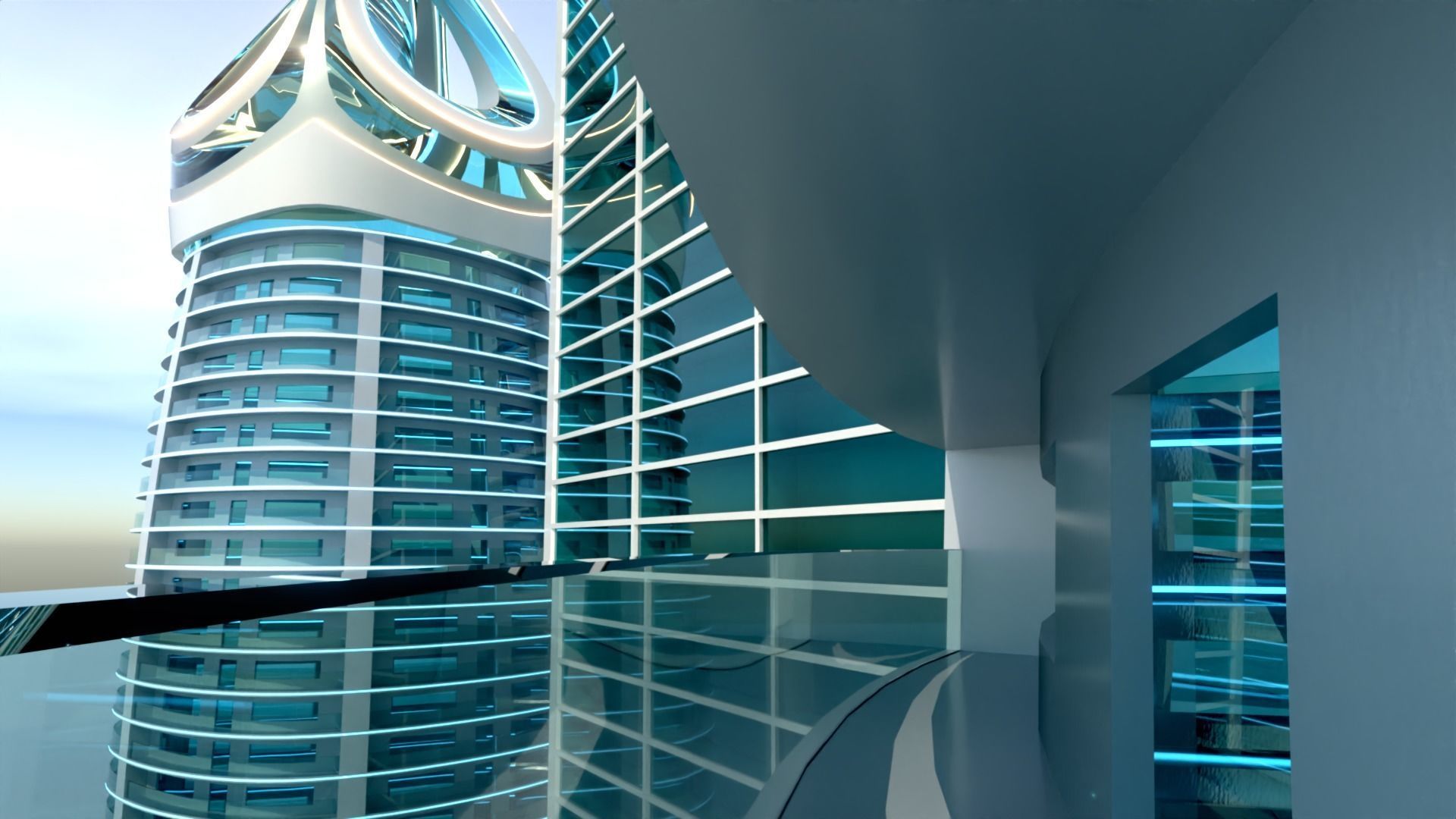 Futuristic Building Concept V1-03 3D model_16