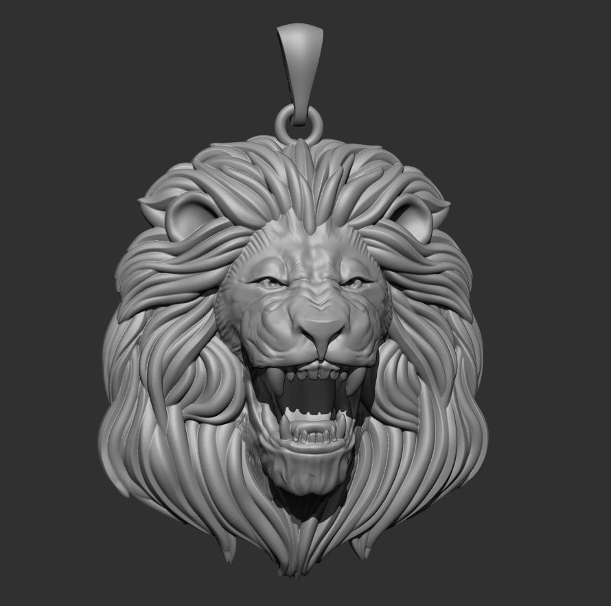 Lion Pendant 3D print model_5