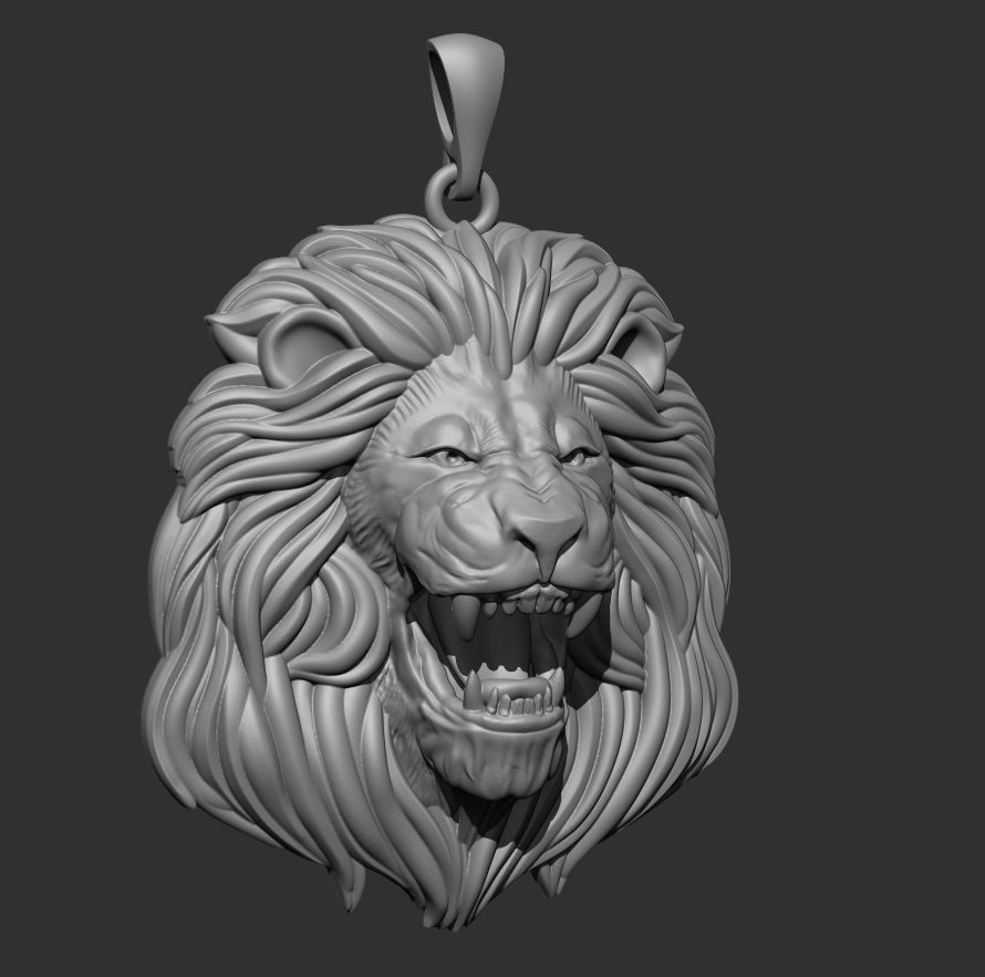 Lion Pendant 3D print model_4
