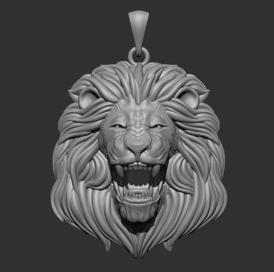 Lion Pendant 3D print model_8