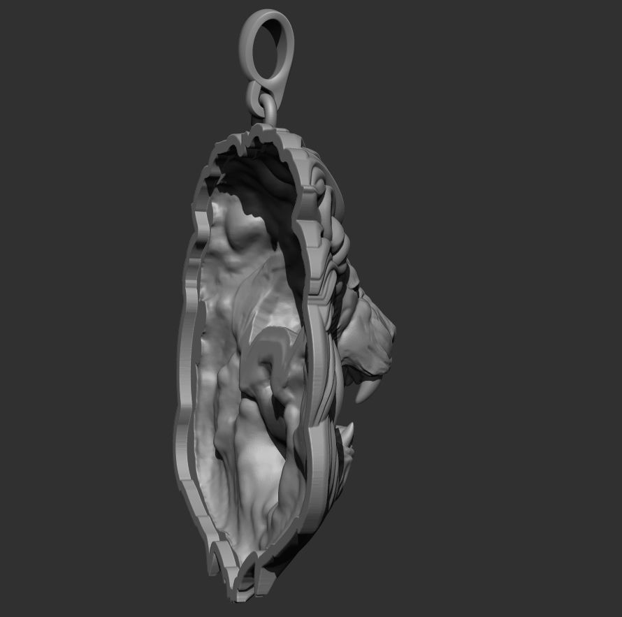Lion Pendant 3D print model_12