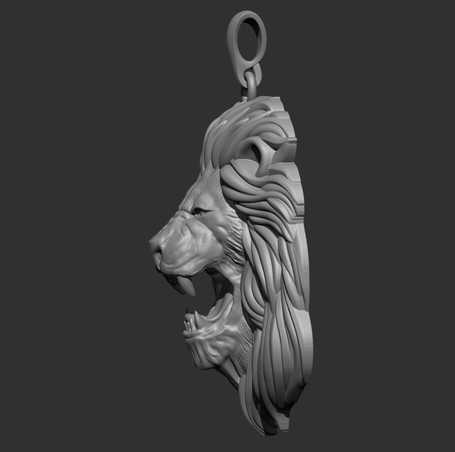 Lion Pendant 3D print model_9
