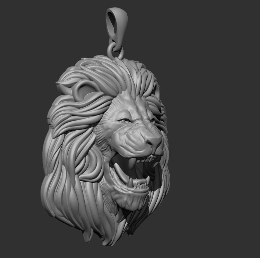 Lion Pendant 3D print model_3
