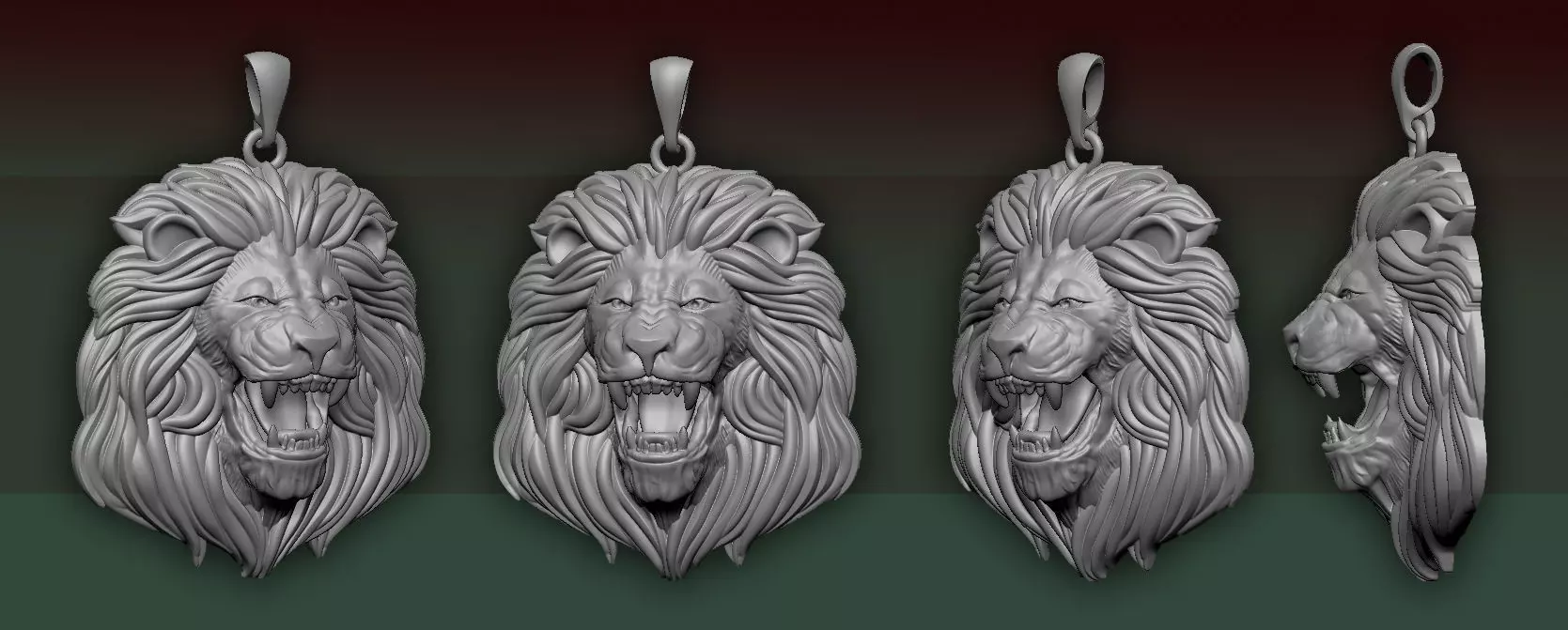 Lion Pendant 3D print model_0