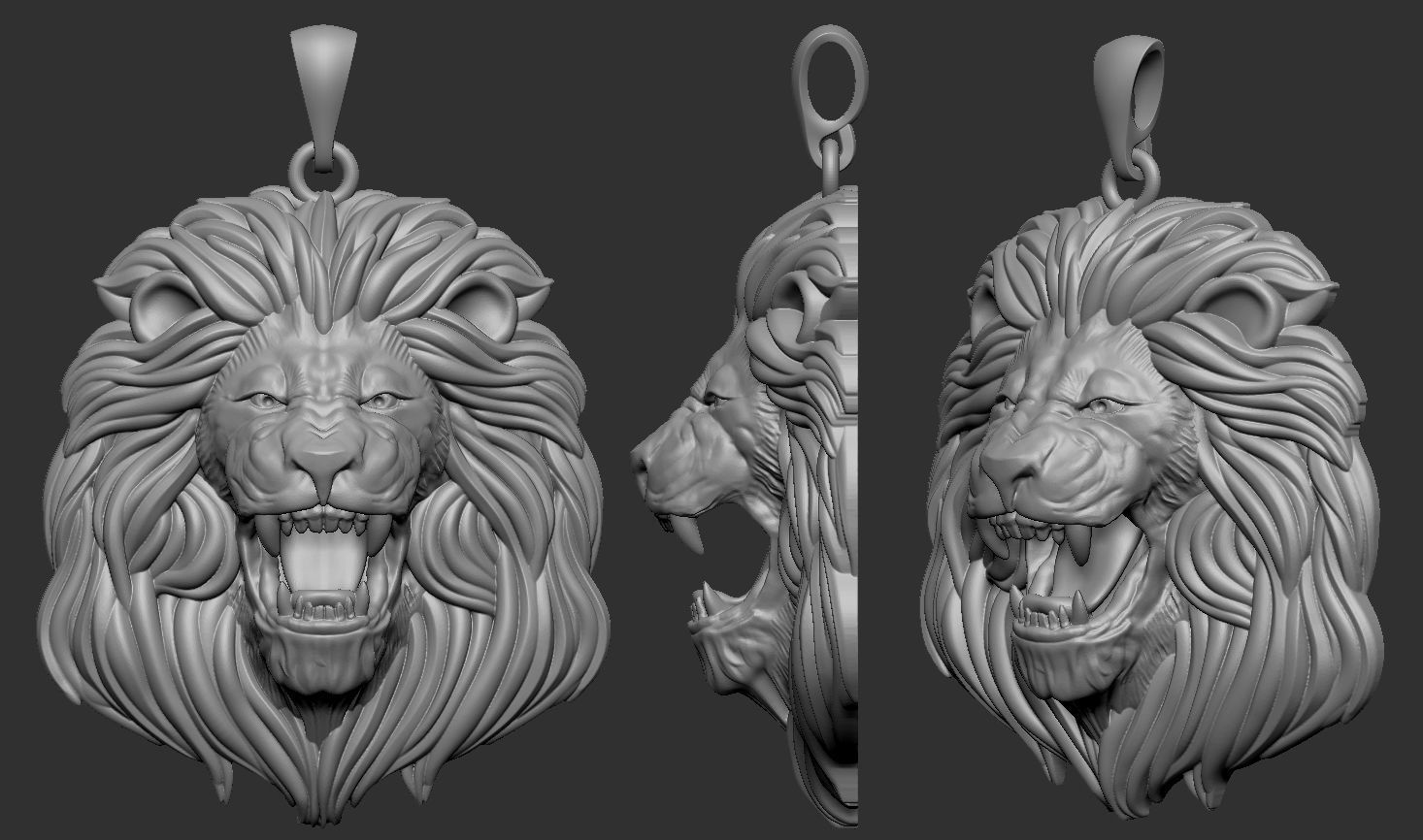 Lion Pendant 3D print model_7