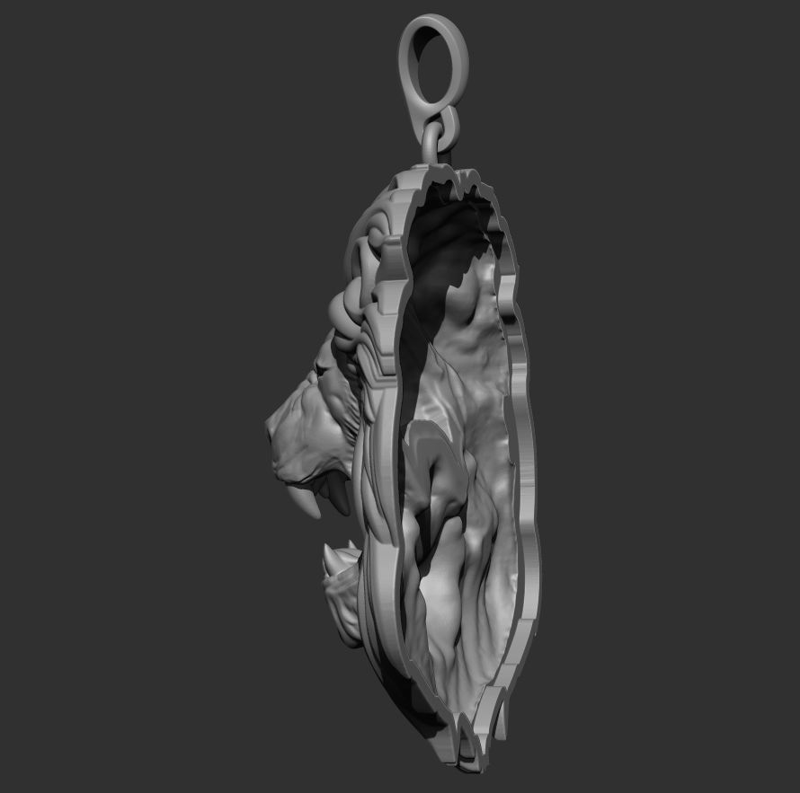 Lion Pendant 3D print model_11