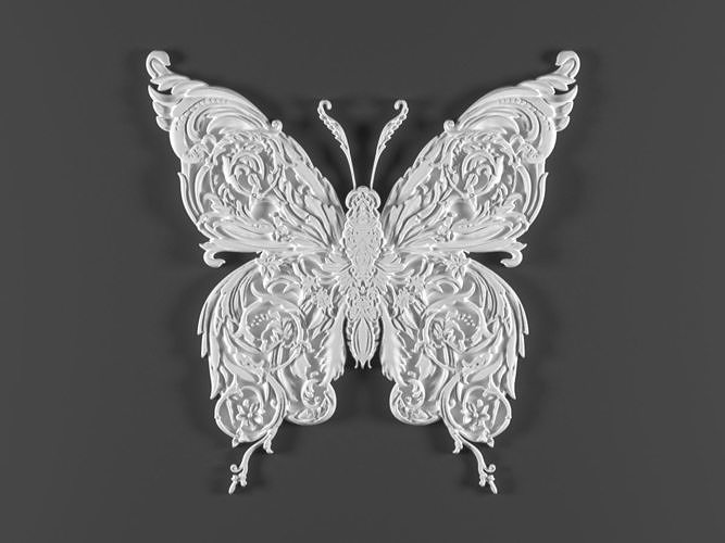 butterfly ornamental classic decoration 3d model vol 19 3D model