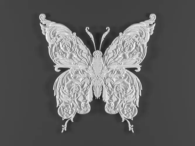 butterfly ornamental classic decoration 3d model vol 19