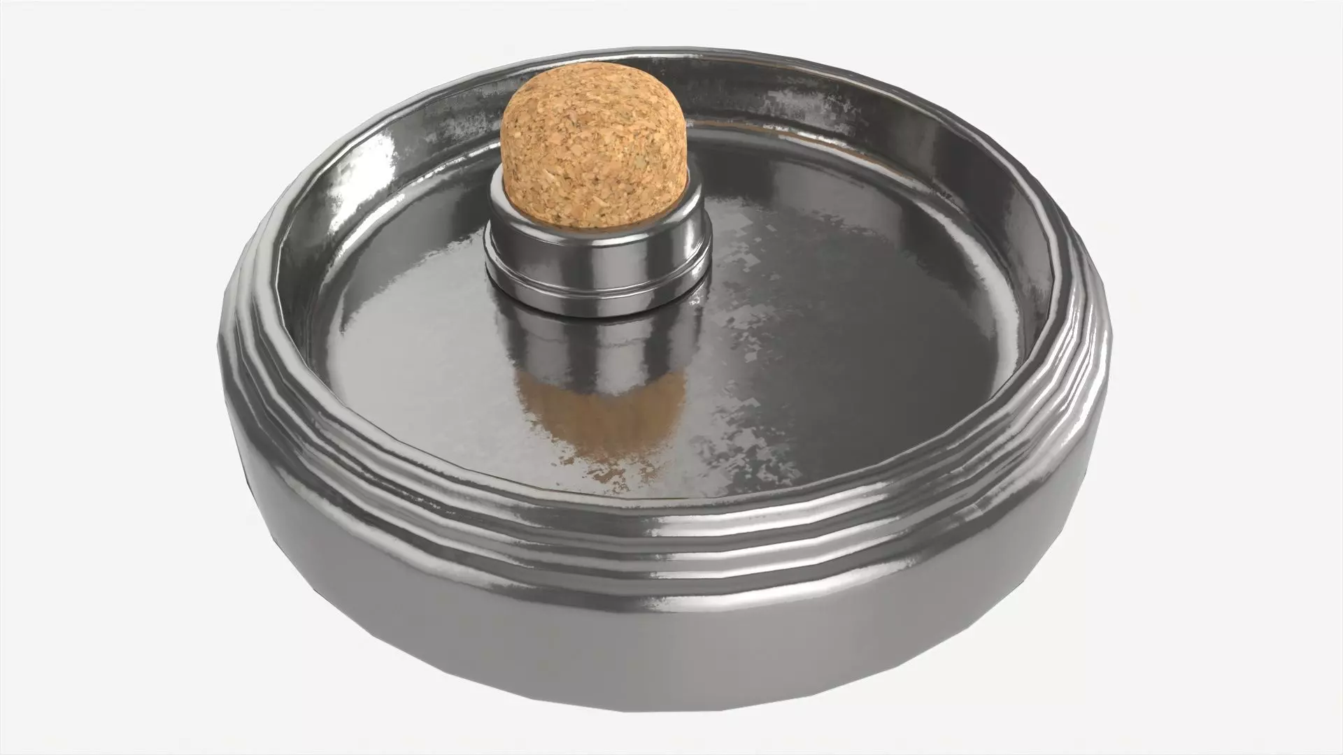 Smoking Pipe Ashtray Silver 3D model