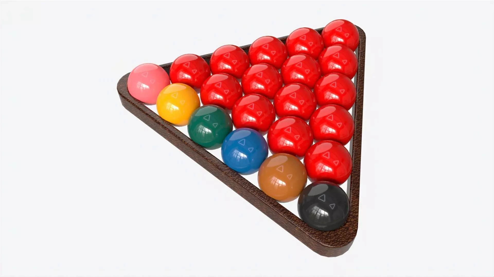 Snooker Ball Set with Triangle 3D model_0