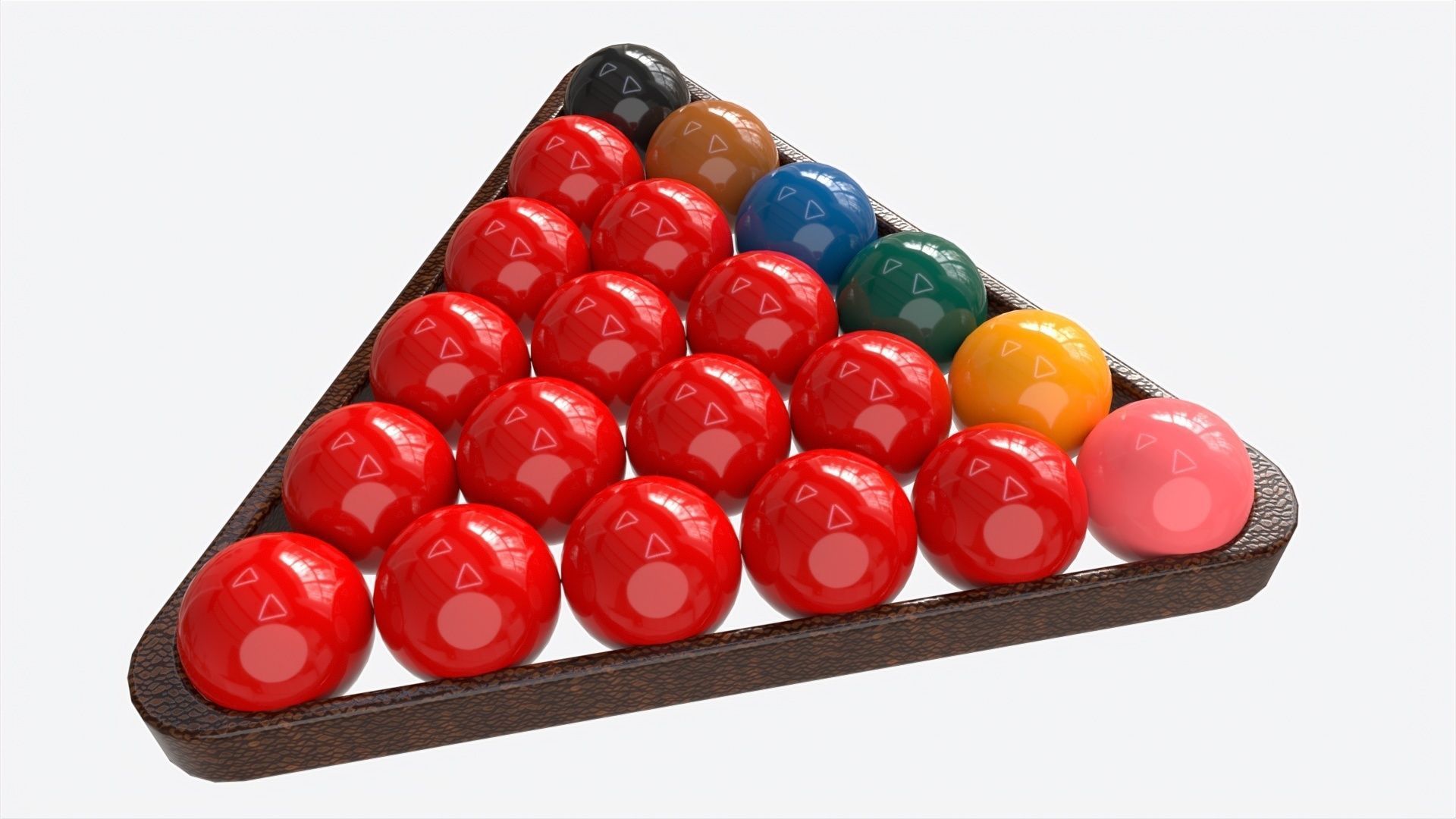 Snooker Ball Set with Triangle 3D model_1