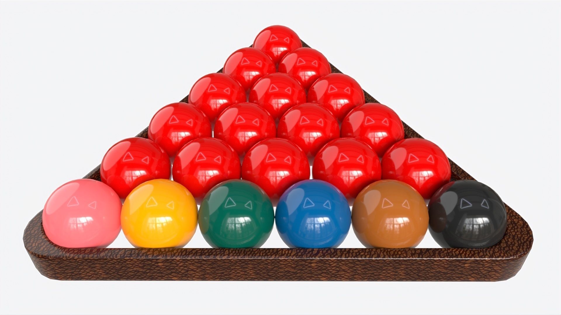 Snooker Ball Set with Triangle 3D model_2
