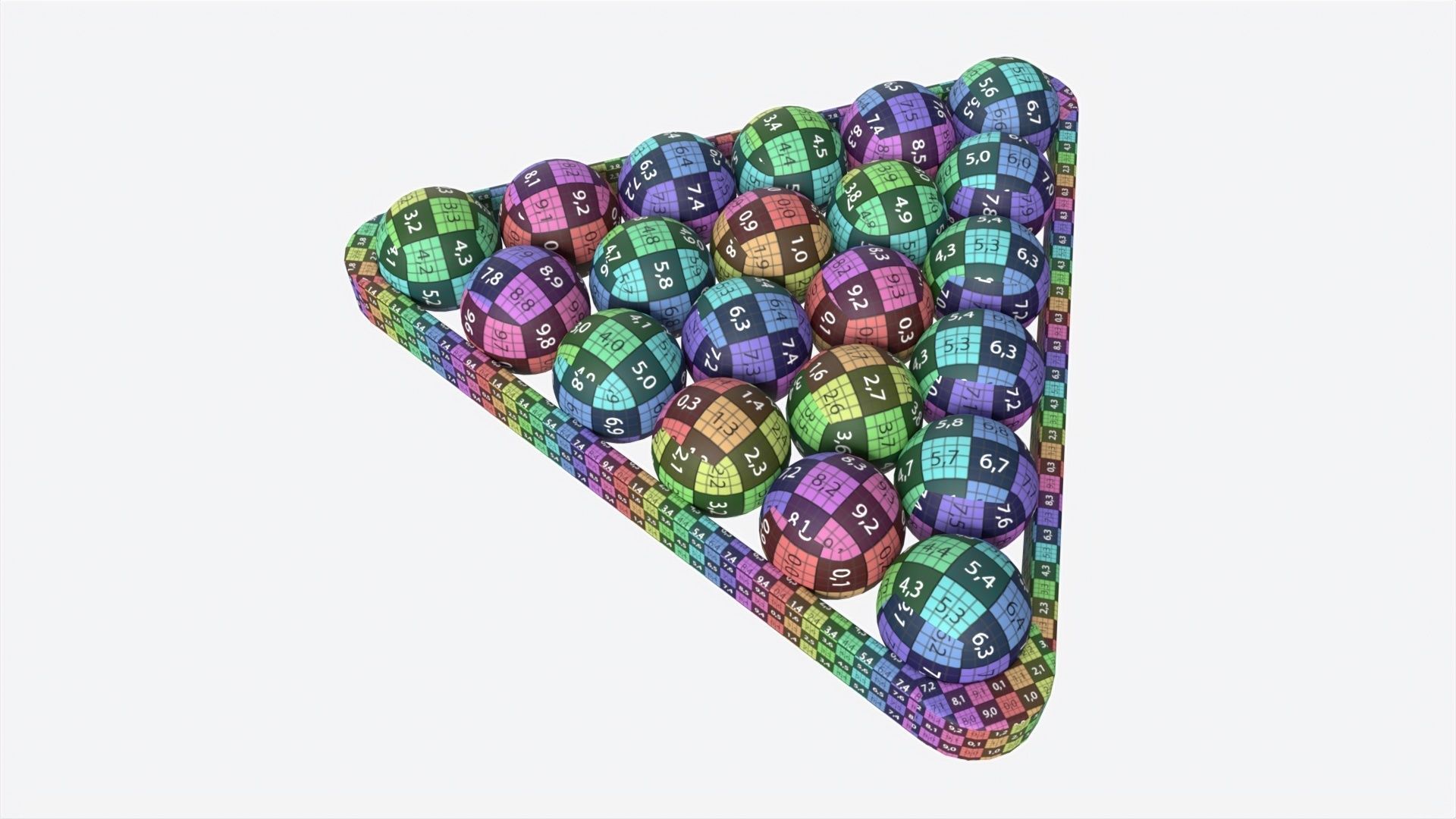 Snooker Ball Set with Triangle 3D model_7