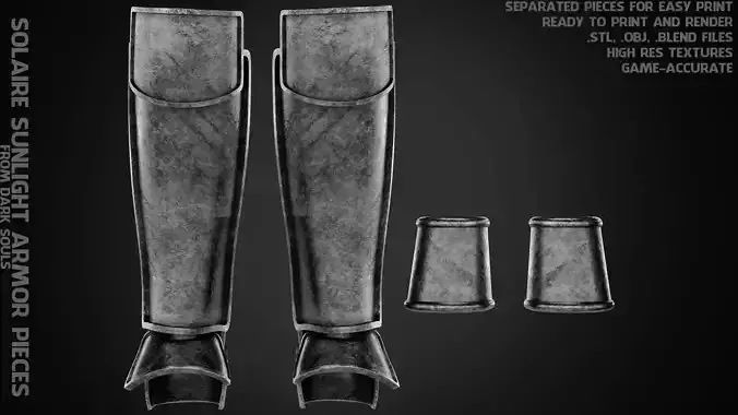 Dark Souls Solaire of Astora Armor Pieces for Cosplay 3D print model