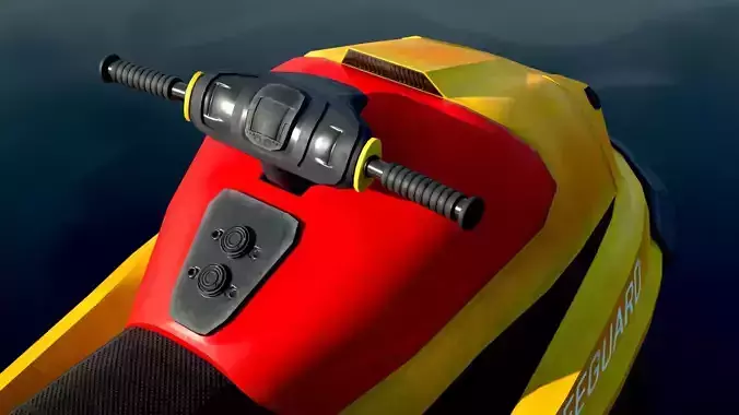 Rescue Jet Ski Water scooter Aquabike Hydrocycle Jet boat  Low-poly 3D model