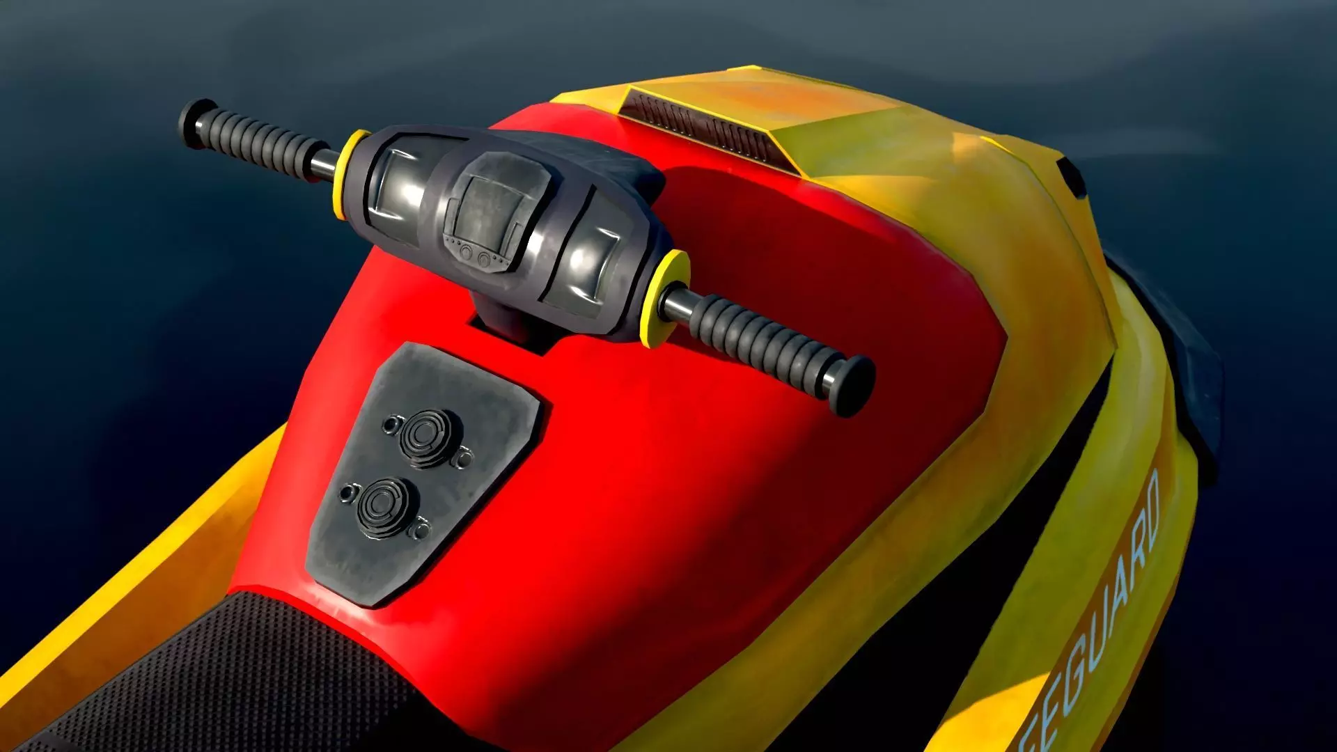 Rescue Jet Ski Water scooter Aquabike Hydrocycle Jet boat  Low-poly 3D model_0