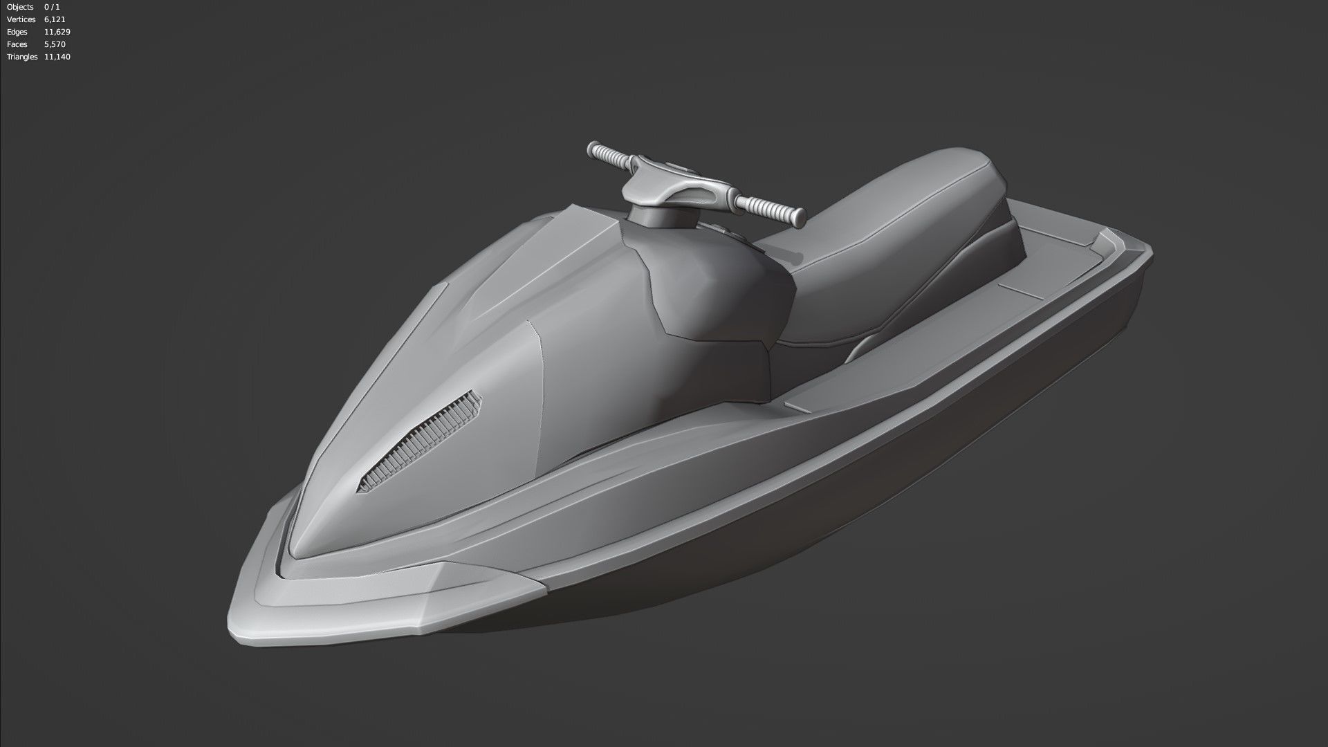 Rescue Jet Ski Water scooter Aquabike Hydrocycle Jet boat  Low-poly 3D model_10