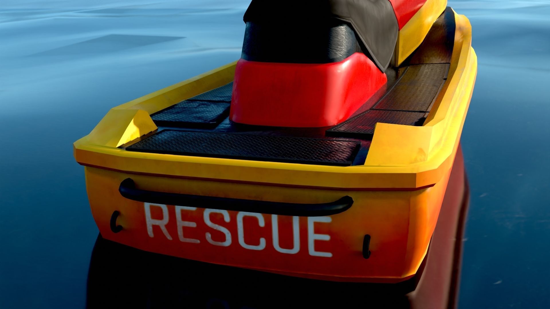 Rescue Jet Ski Water scooter Aquabike Hydrocycle Jet boat  Low-poly 3D model_5