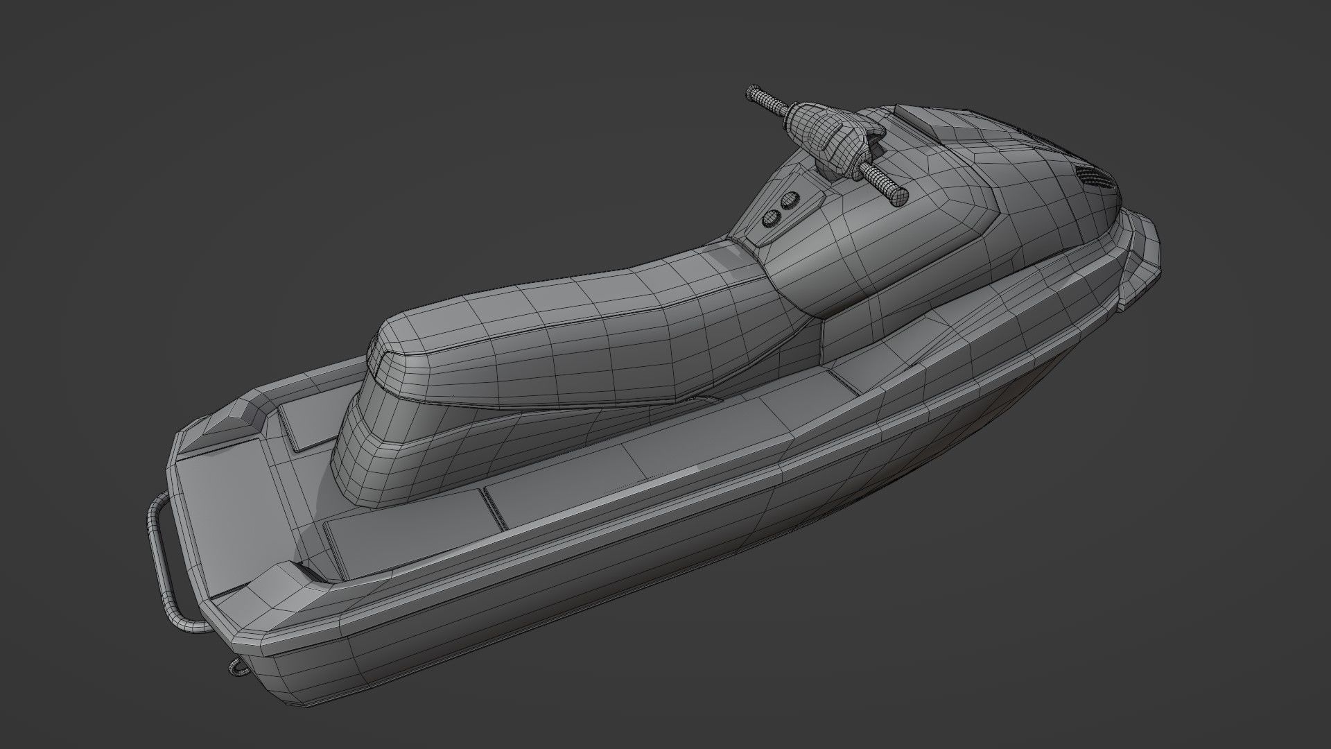 Rescue Jet Ski Water scooter Aquabike Hydrocycle Jet boat  Low-poly 3D model_9