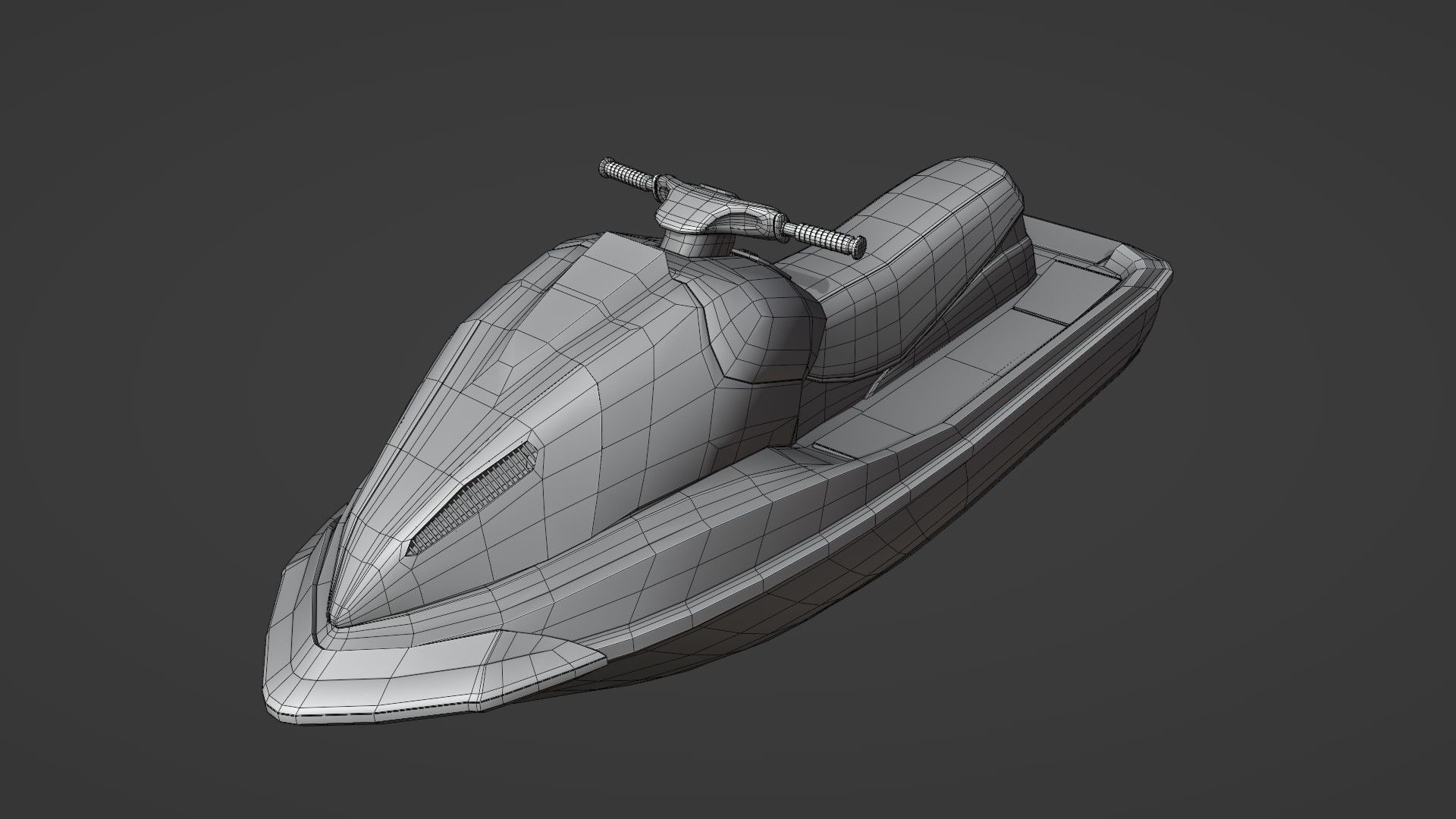 Rescue Jet Ski Water scooter Aquabike Hydrocycle Jet boat  Low-poly 3D model_8