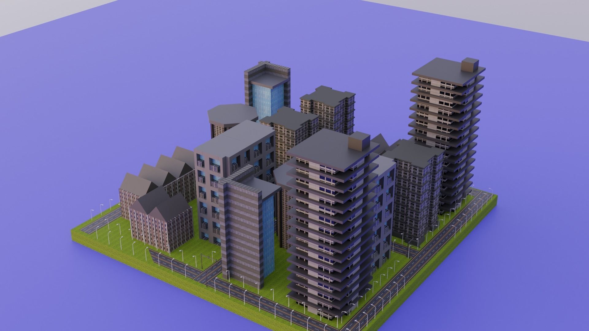 city for gaming 3D model_5