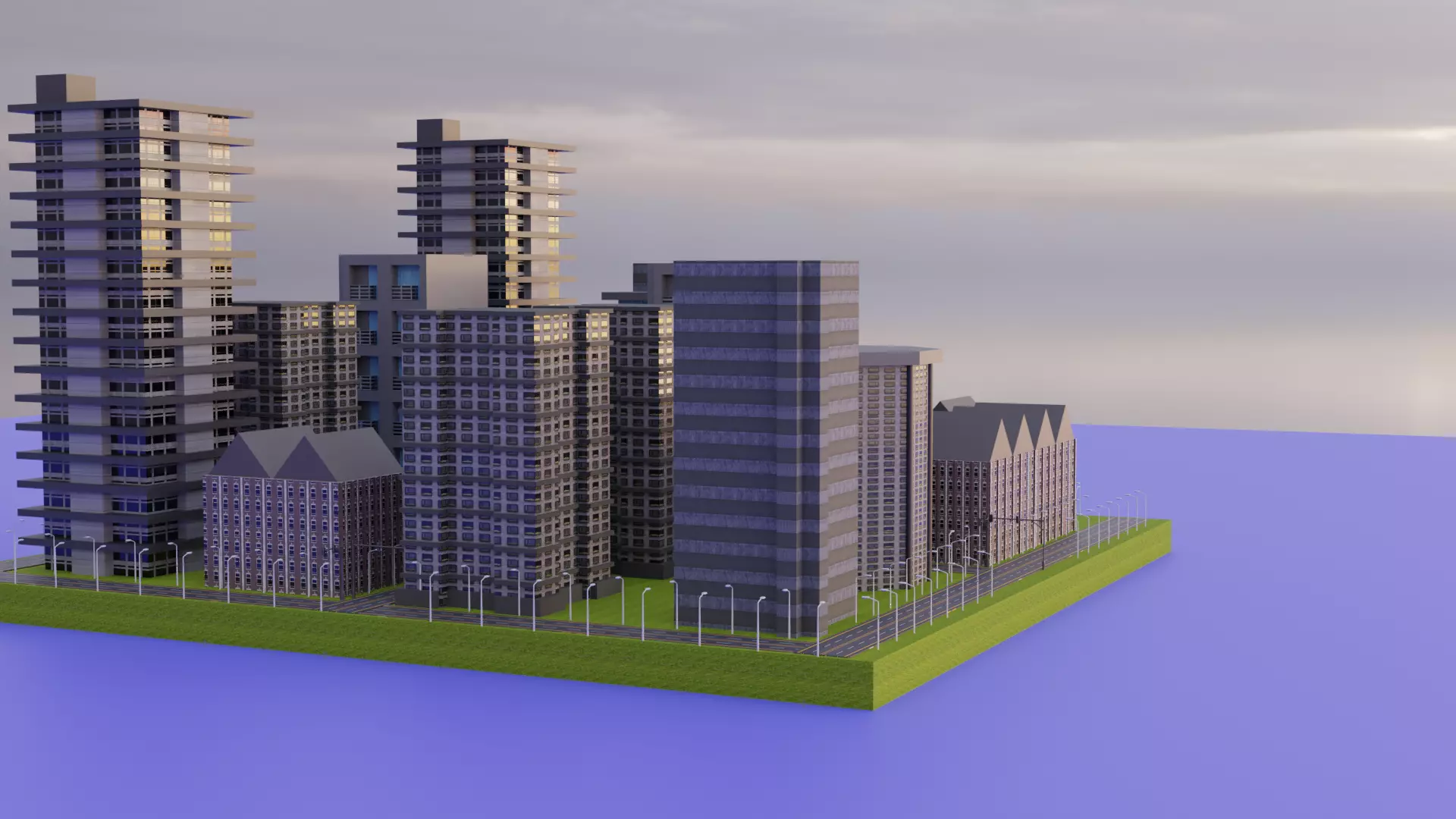 city for gaming 3D model_0