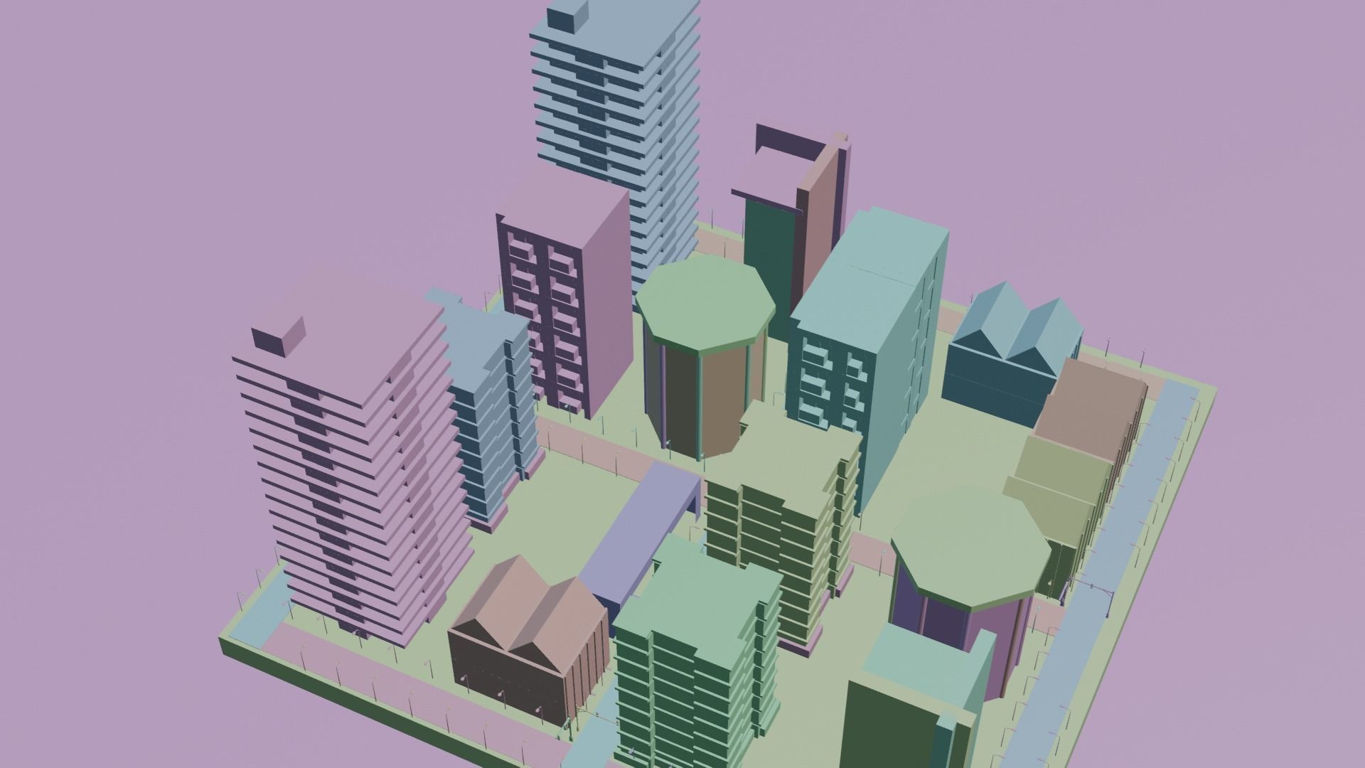 city for gaming 3D model_9