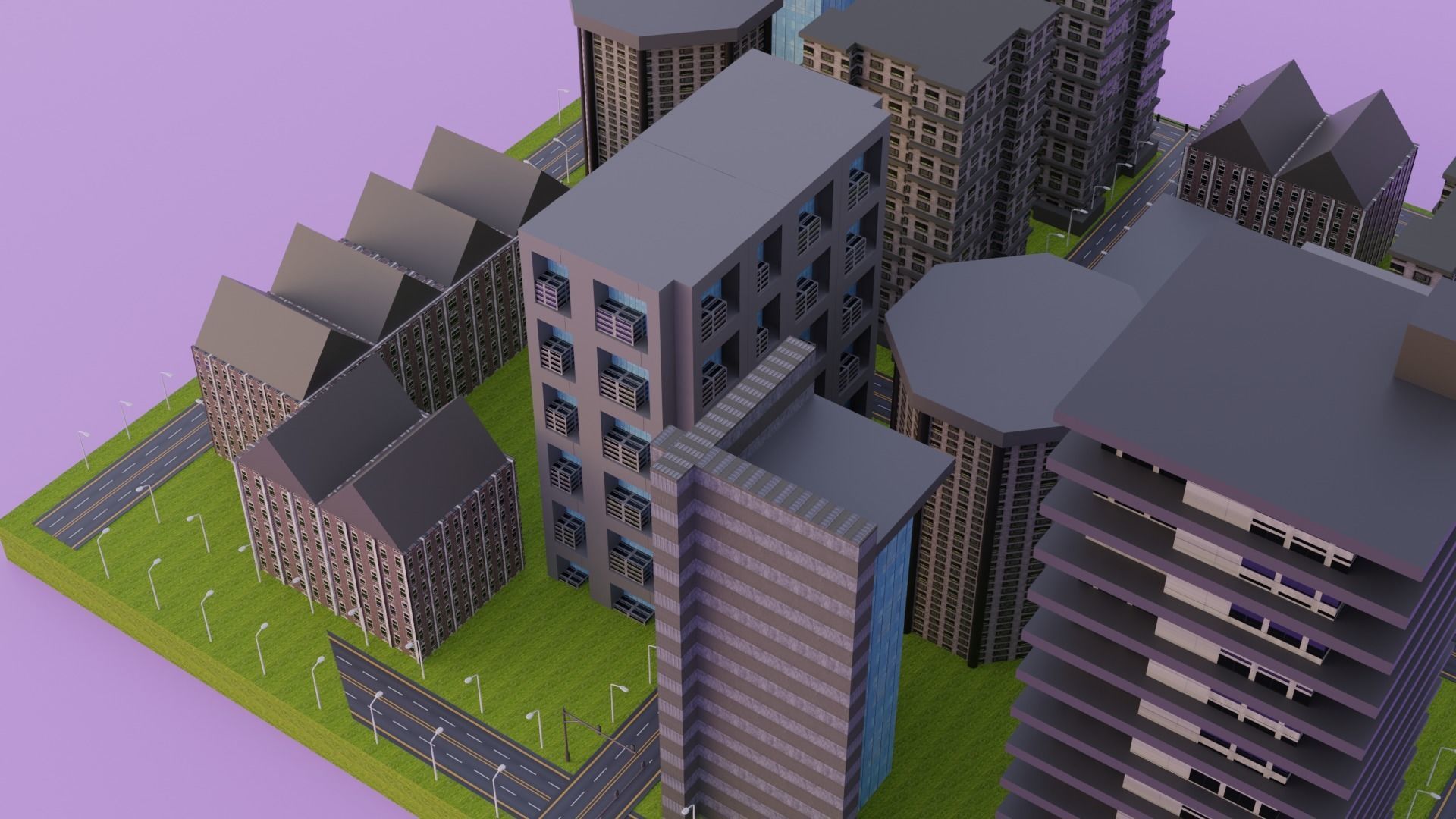 city for gaming 3D model_1