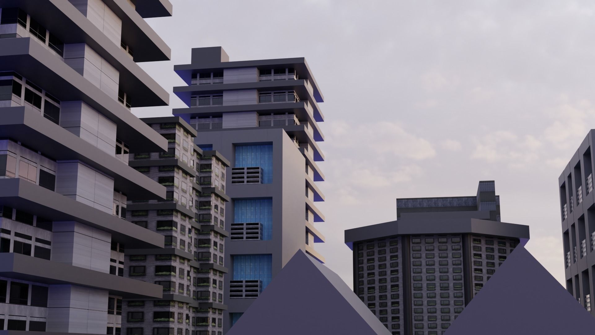 city for gaming 3D model_4