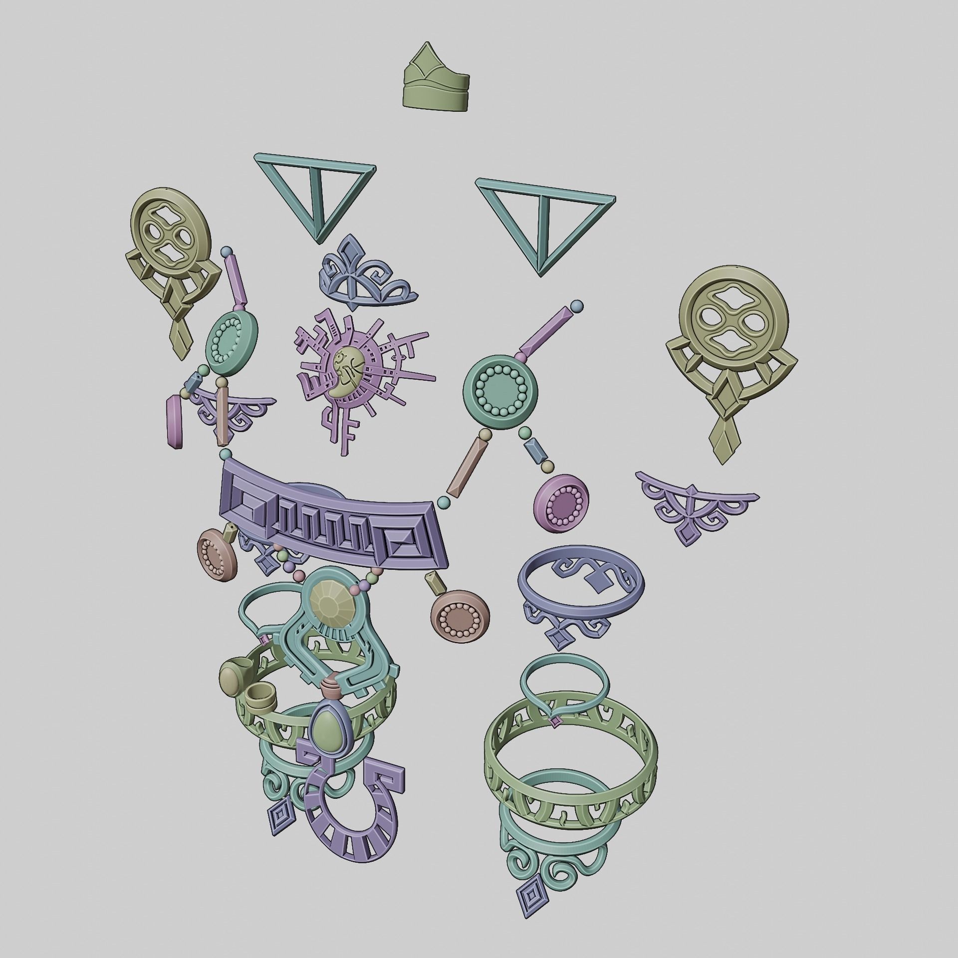 Ganon Ganondorf Accessory Set 3D print model_15