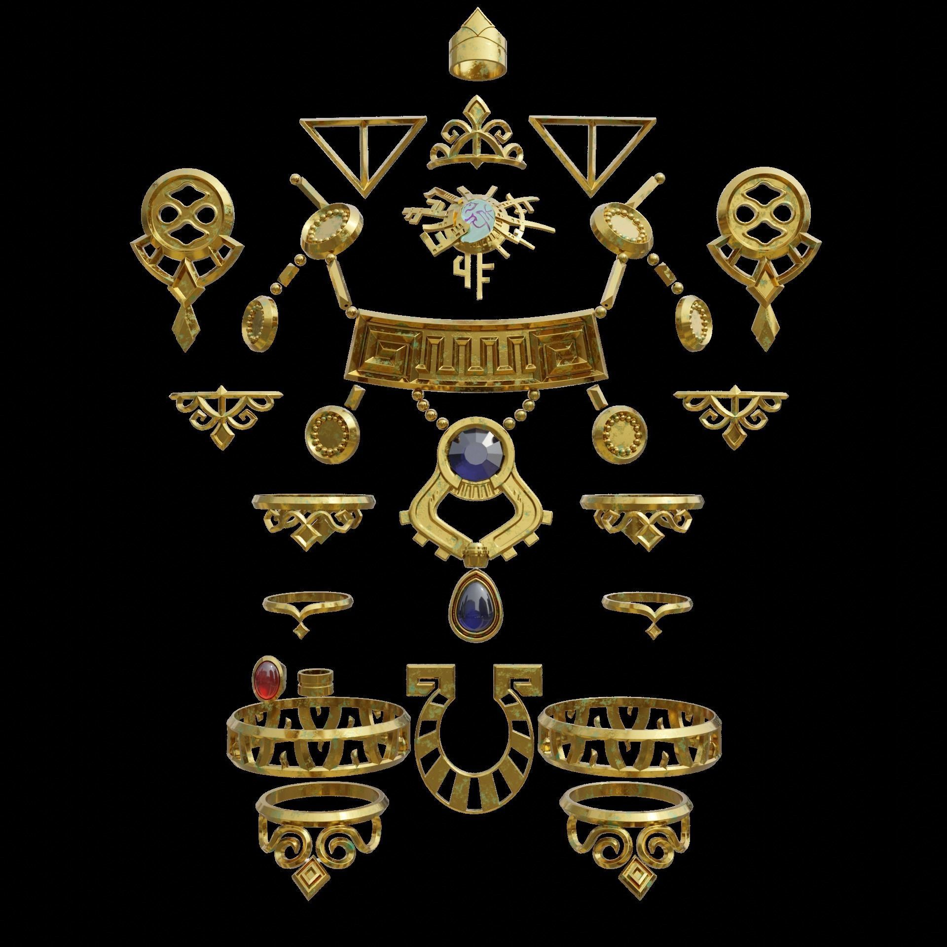 Ganon Ganondorf Accessory Set 3D print model_2