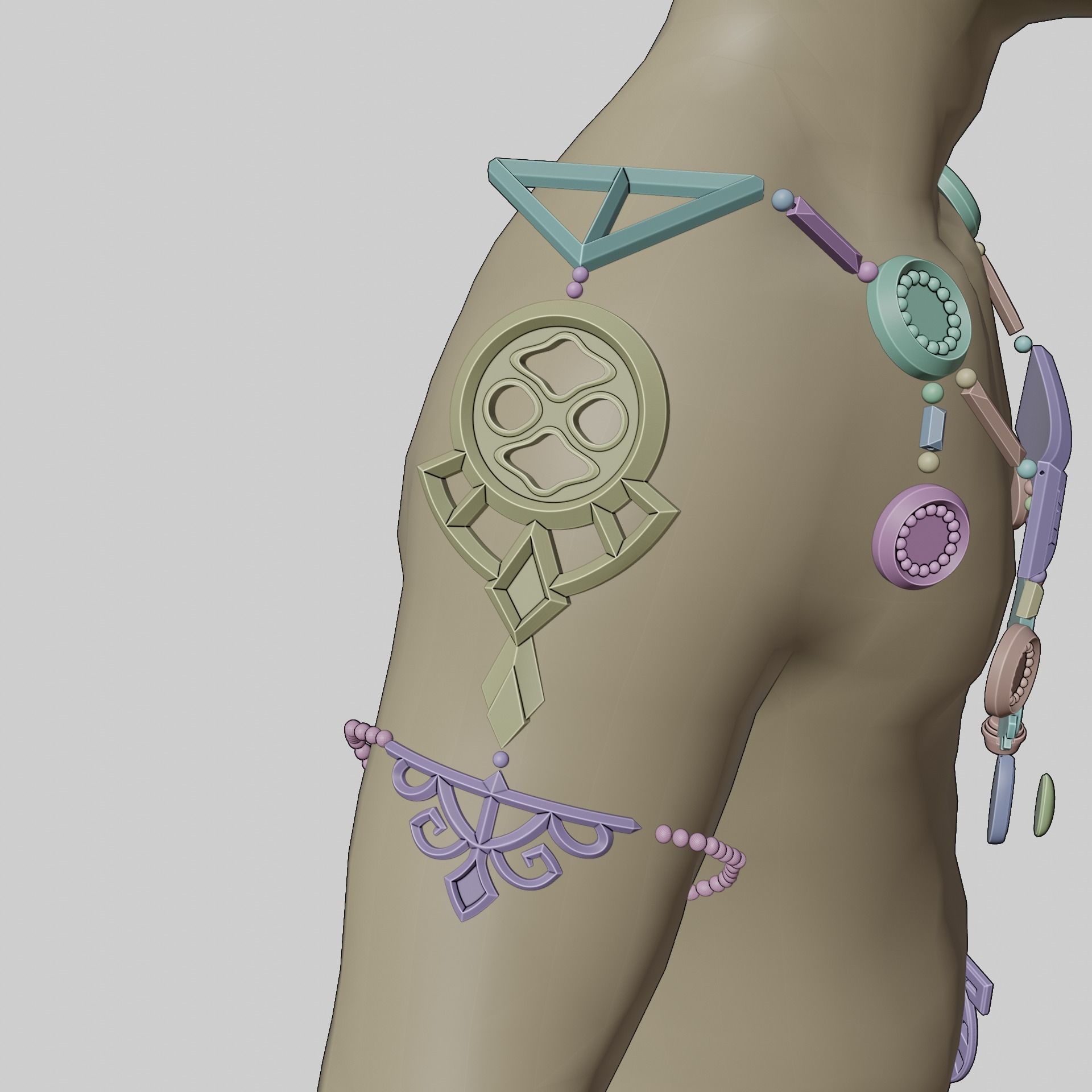 Ganon Ganondorf Accessory Set 3D print model_11