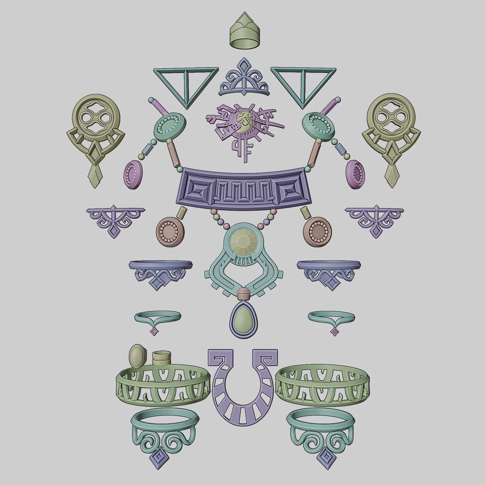 Ganon Ganondorf Accessory Set 3D print model_13