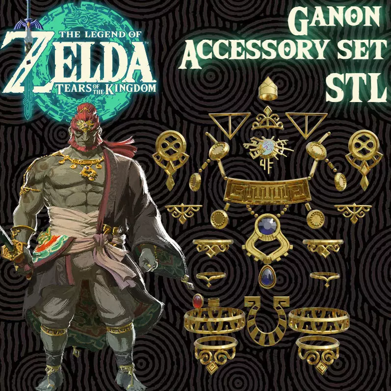 Ganon Ganondorf Accessory Set 3D print model_0